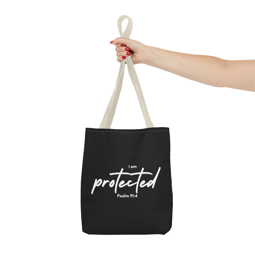 I Am Protected Tote Bag — Psalm 91:4 Christian Scripture Canvas Tote | Faith-Based Carryall