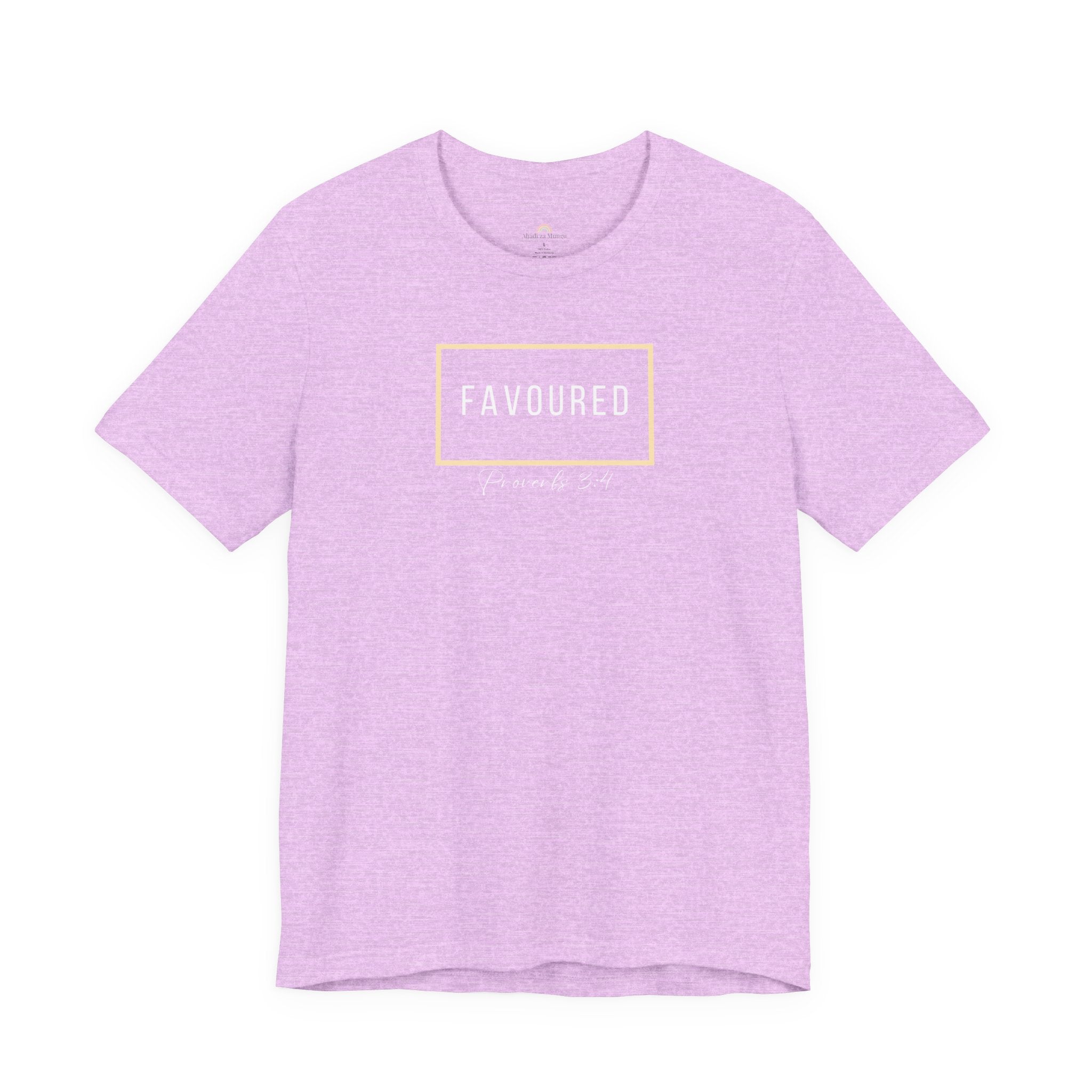 Favoured Christian T-Shirt – Proverbs 3:4 Scripture Tee | Faith-Based Unisex Shirt