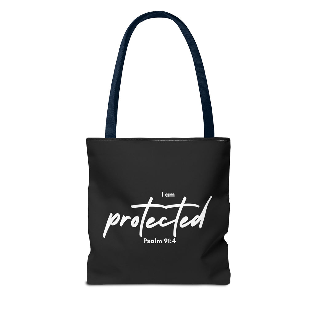 I Am Protected Tote Bag — Psalm 91:4 Christian Scripture Canvas Tote | Faith-Based Carryall