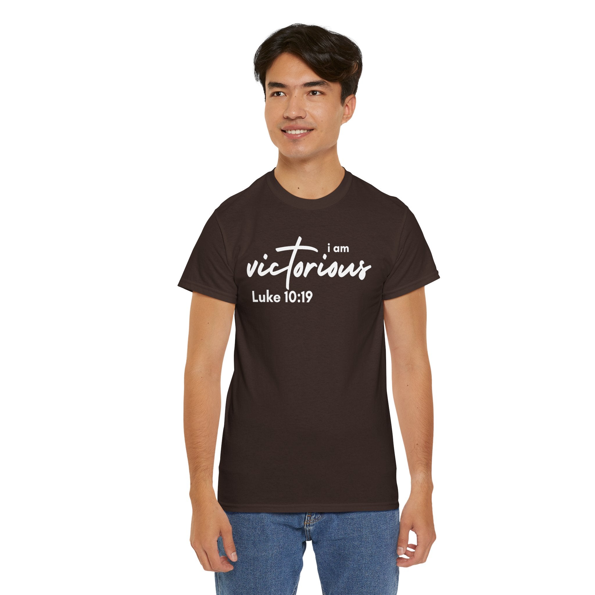 I Am Victorious Christian T-Shirt – Luke 10:19 Scripture Tee | Faith-Based Apparel
