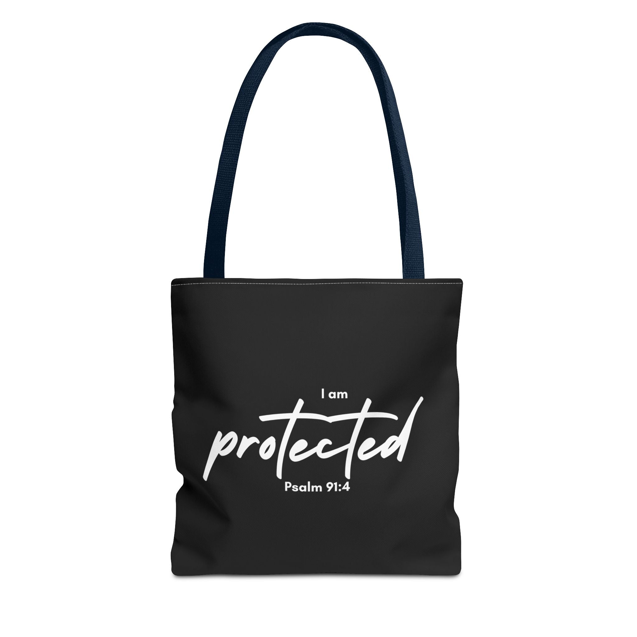 I Am Protected Tote Bag — Psalm 91:4 Christian Scripture Canvas Tote | Faith-Based Carryall