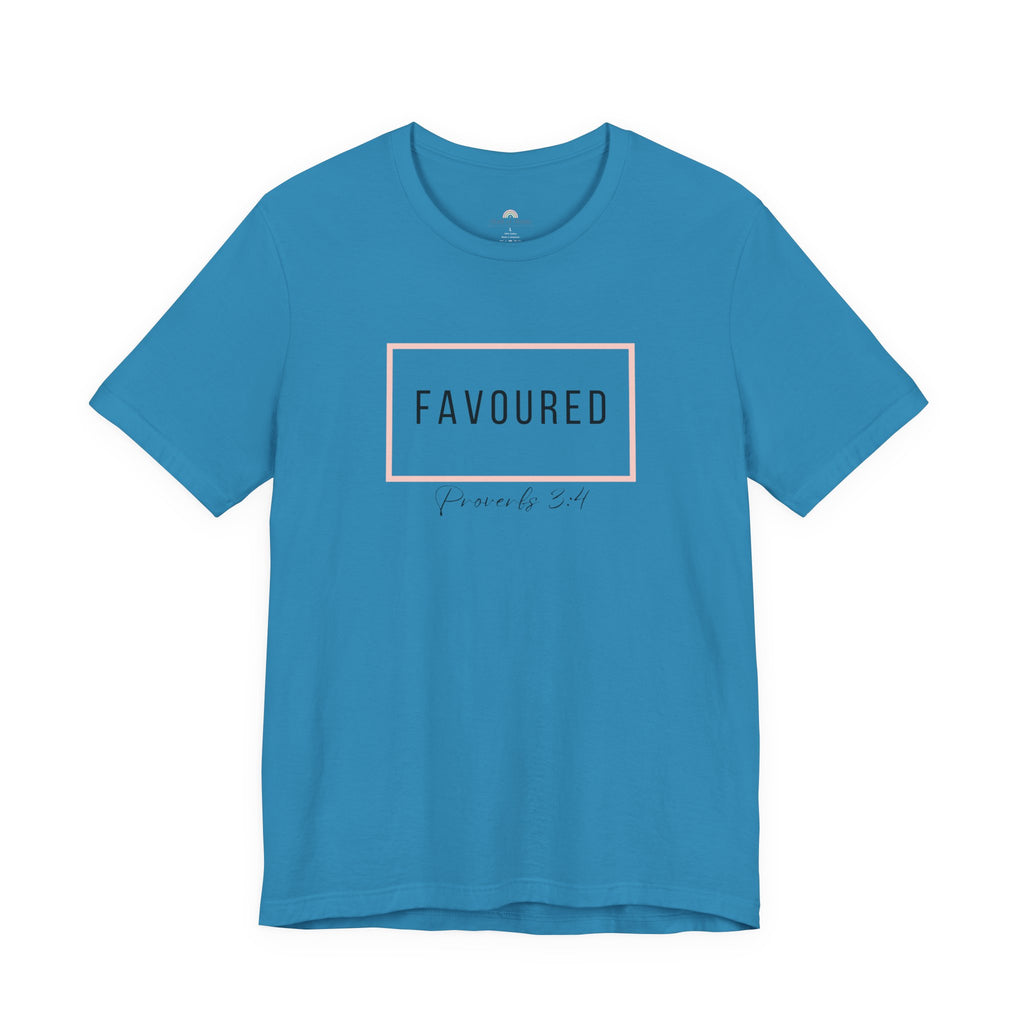 Favoured Christian T-Shirt – Proverbs 3:4 Scripture Tee | Faith-Based Unisex Shirt