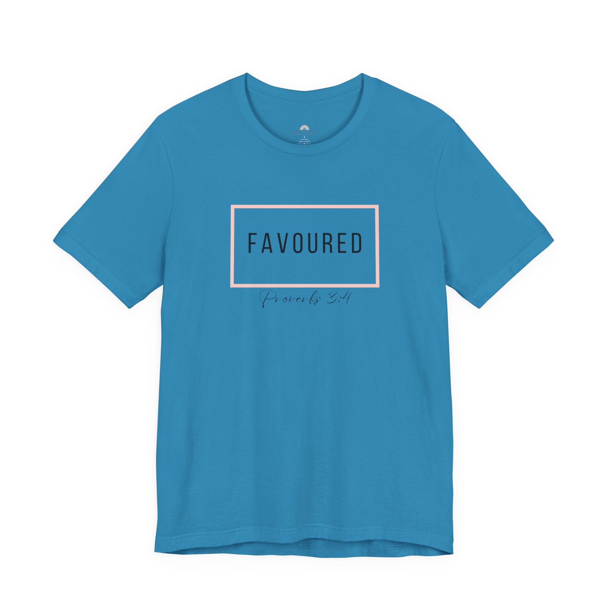 Favoured Christian T-Shirt – Proverbs 3:4 Scripture Tee | Faith-Based Unisex Shirt