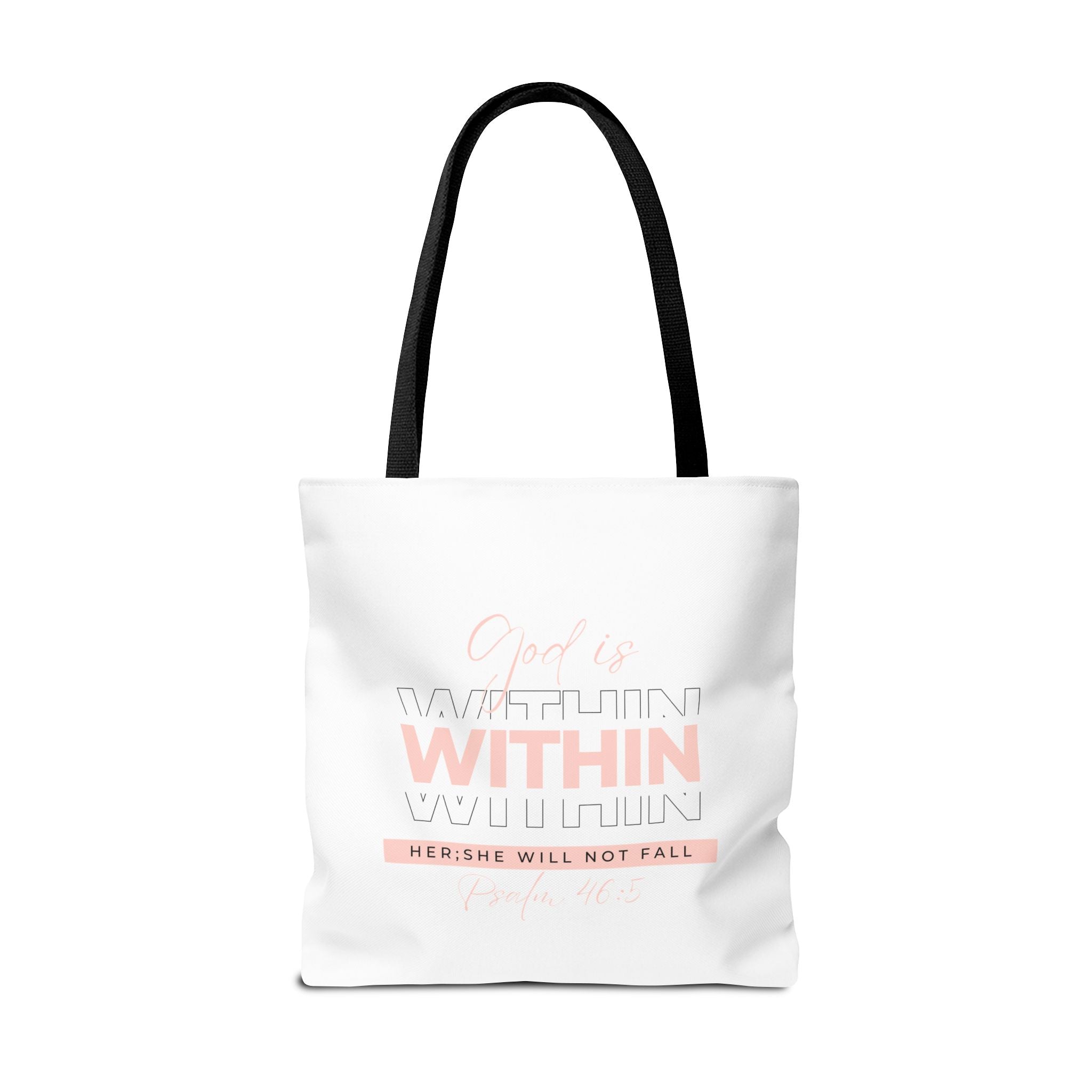 God Is Within Her Tote Bag – Psalm 46:5 Christian Scripture Tote for Women