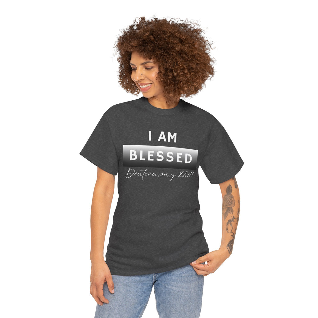 I Am Blessed Christian T-Shirt — Deuteronomy 28:11 Scripture Faith Tee (2)