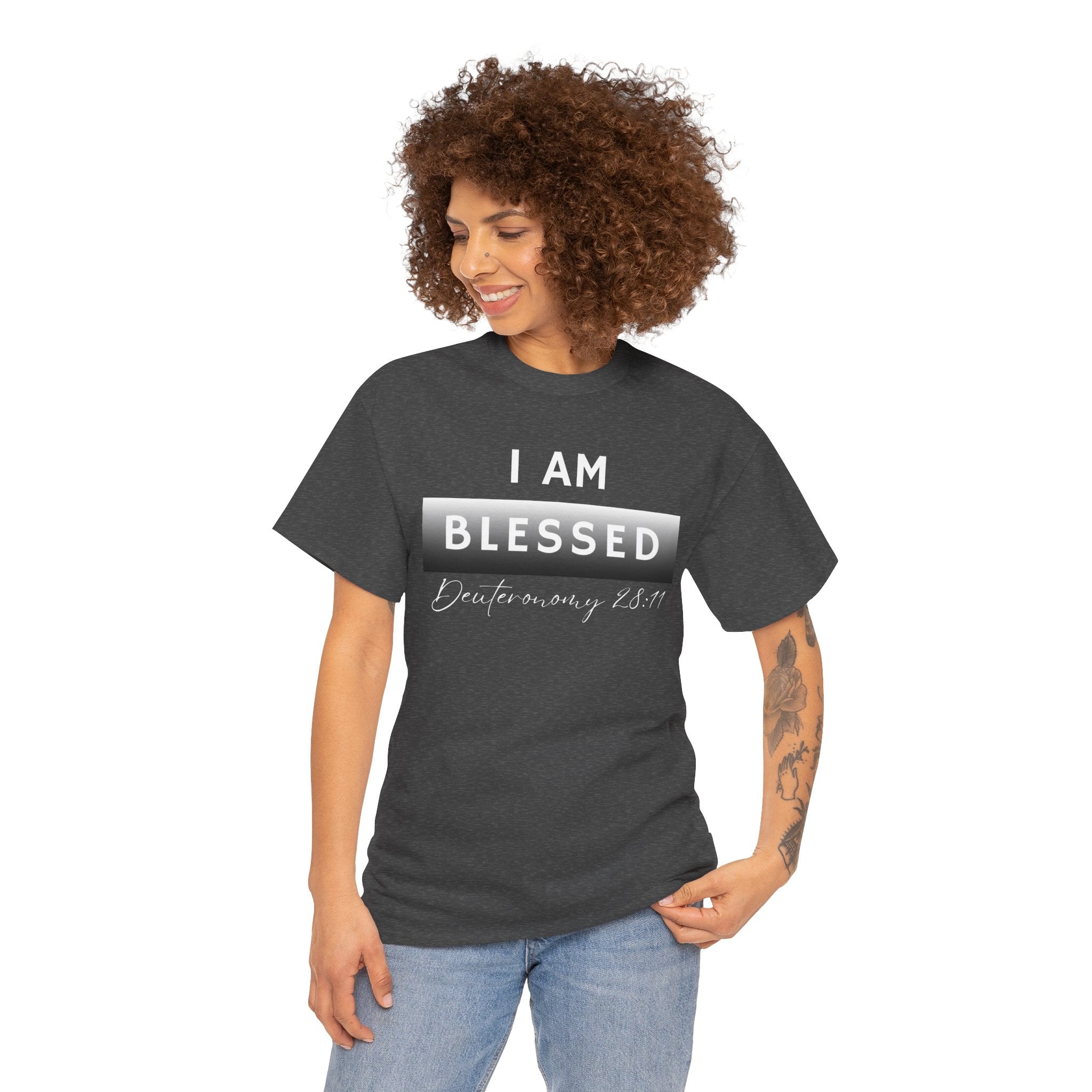 I Am Blessed Christian T-Shirt — Deuteronomy 28:11 Scripture Faith Tee (2)