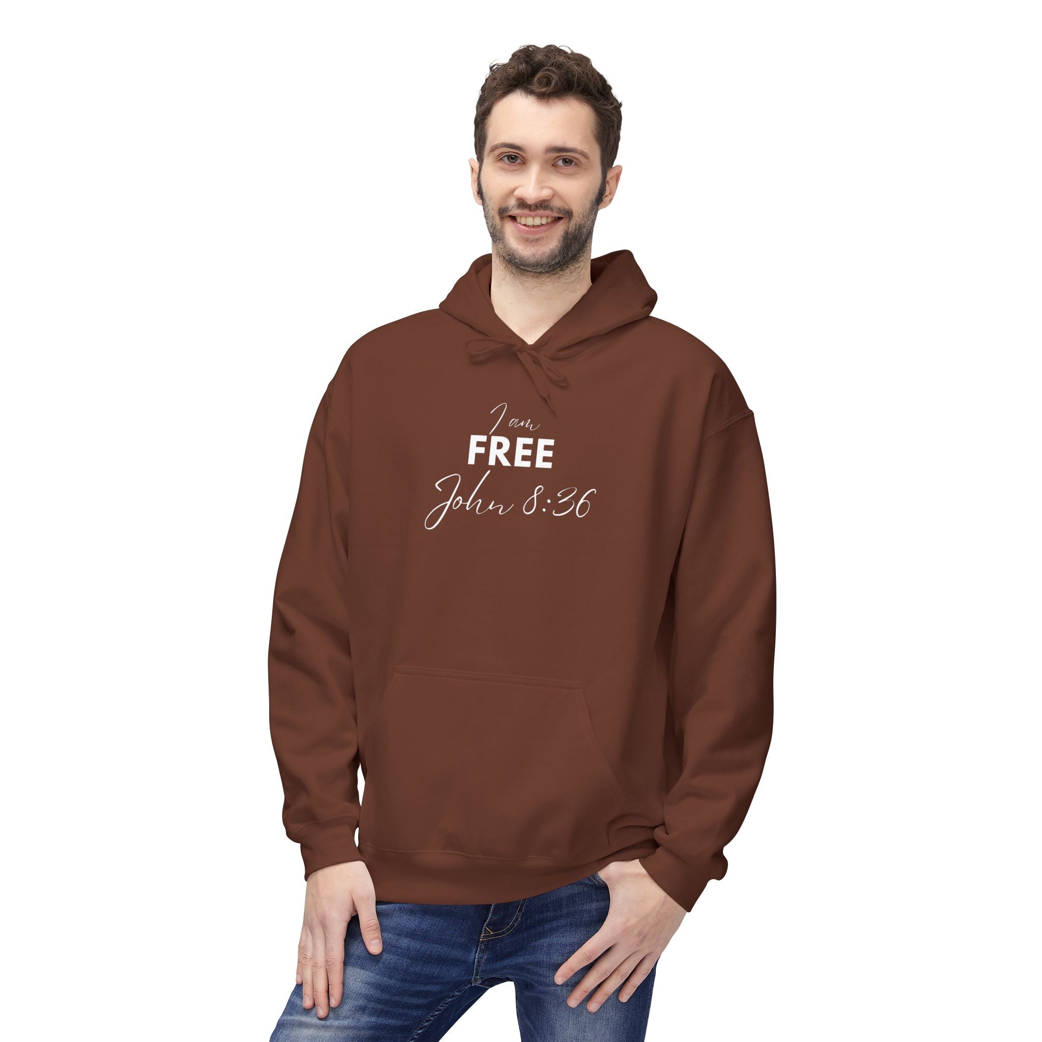 I Am Free Hoodie – John 8:36 Christian Scripture Hoodie | Faith-Based Inspirational Pullover