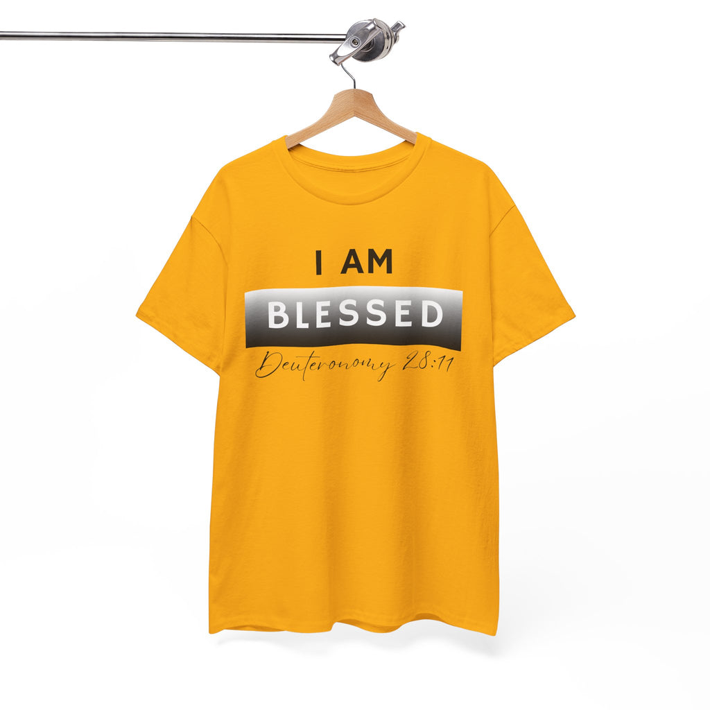 I Am Blessed Christian T-Shirt — Deuteronomy 28:11 Scripture Faith Tee