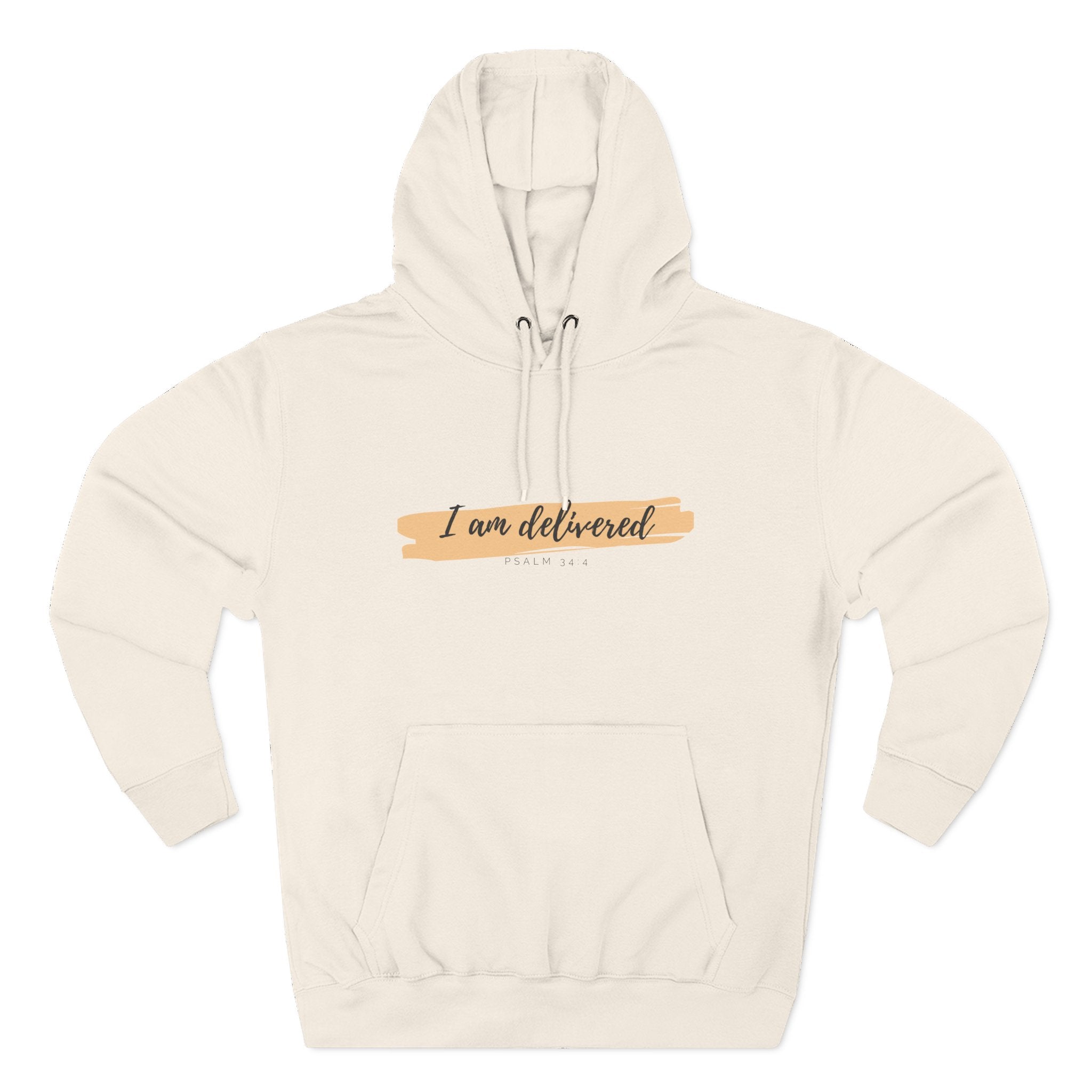 I Am Delivered Christian Hoodie — Psalm 34:4 Faith Hoodie | Inspirational Scripture Pullover | Unisex Christian Apparel