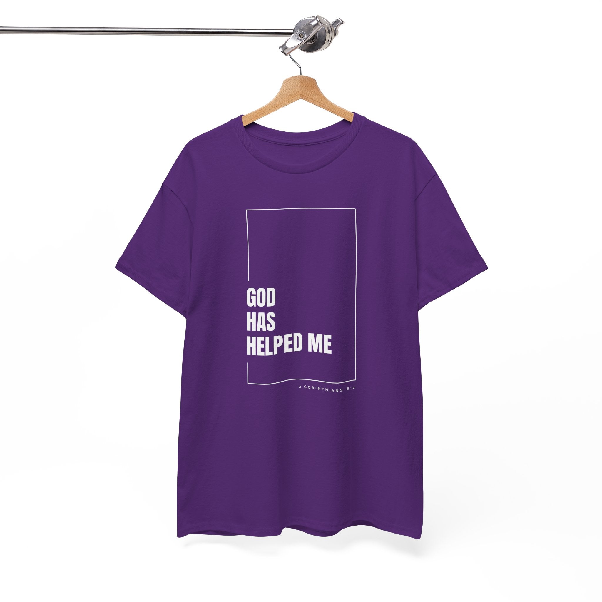 God Has Helped Me Christian T-Shirt – 2 Corinthians 6:2 Faith Tee | Unisex Heavy Cotton Shirt