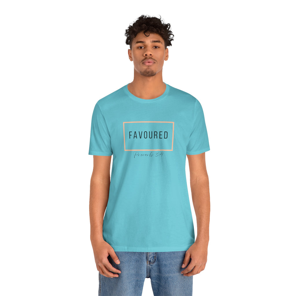 Favoured Christian T-Shirt – Proverbs 3:4 Scripture Tee | Faith-Based Unisex Shirt