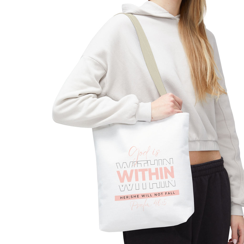 God Is Within Her Tote Bag – Psalm 46:5 Christian Scripture Tote for Women