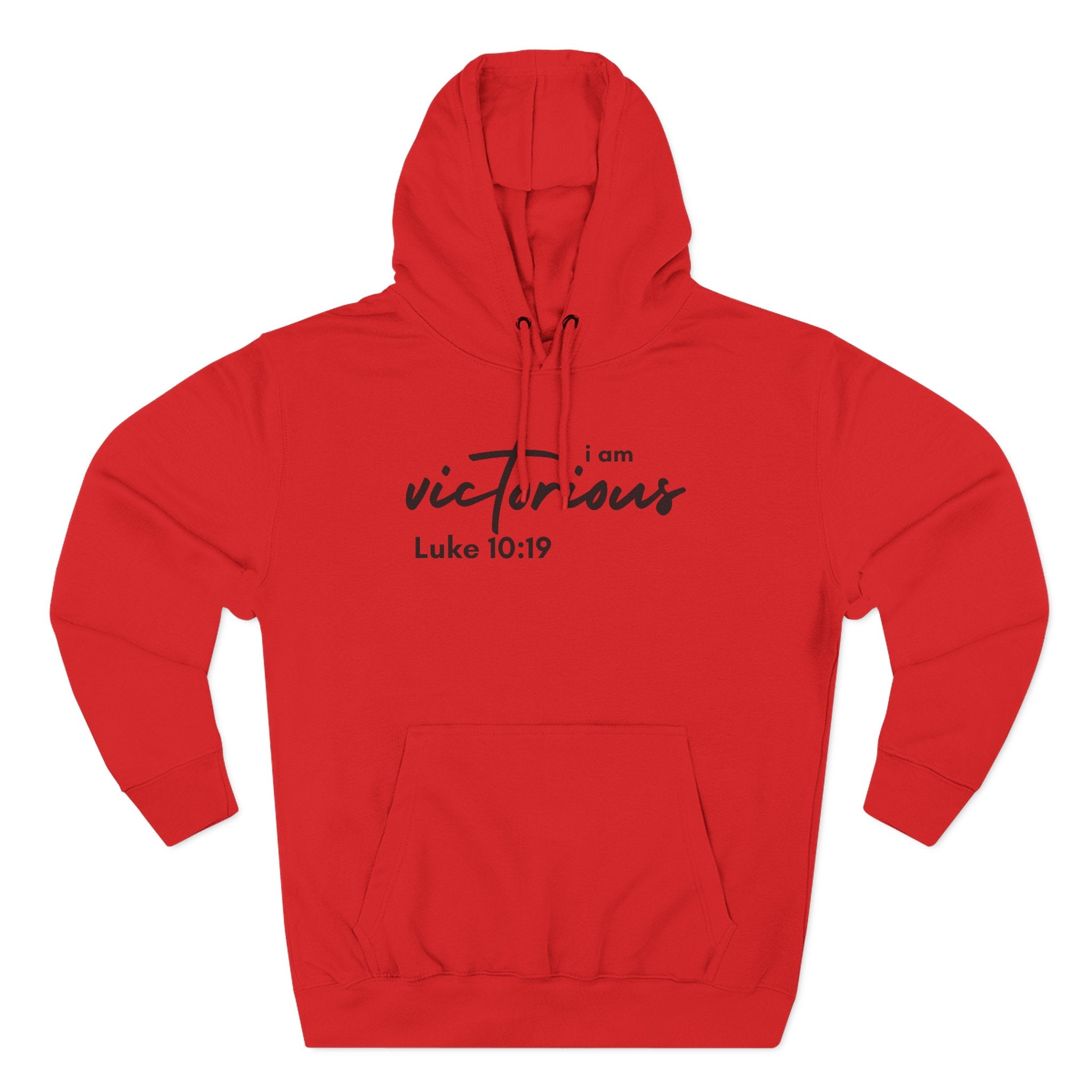 I Am Victorious Hoodie — Luke 10:19 Christian Scripture Fleece Pullover