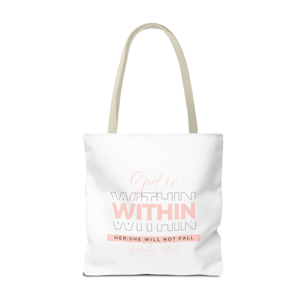 God Is Within Her Tote Bag – Psalm 46:5 Christian Scripture Tote for Women