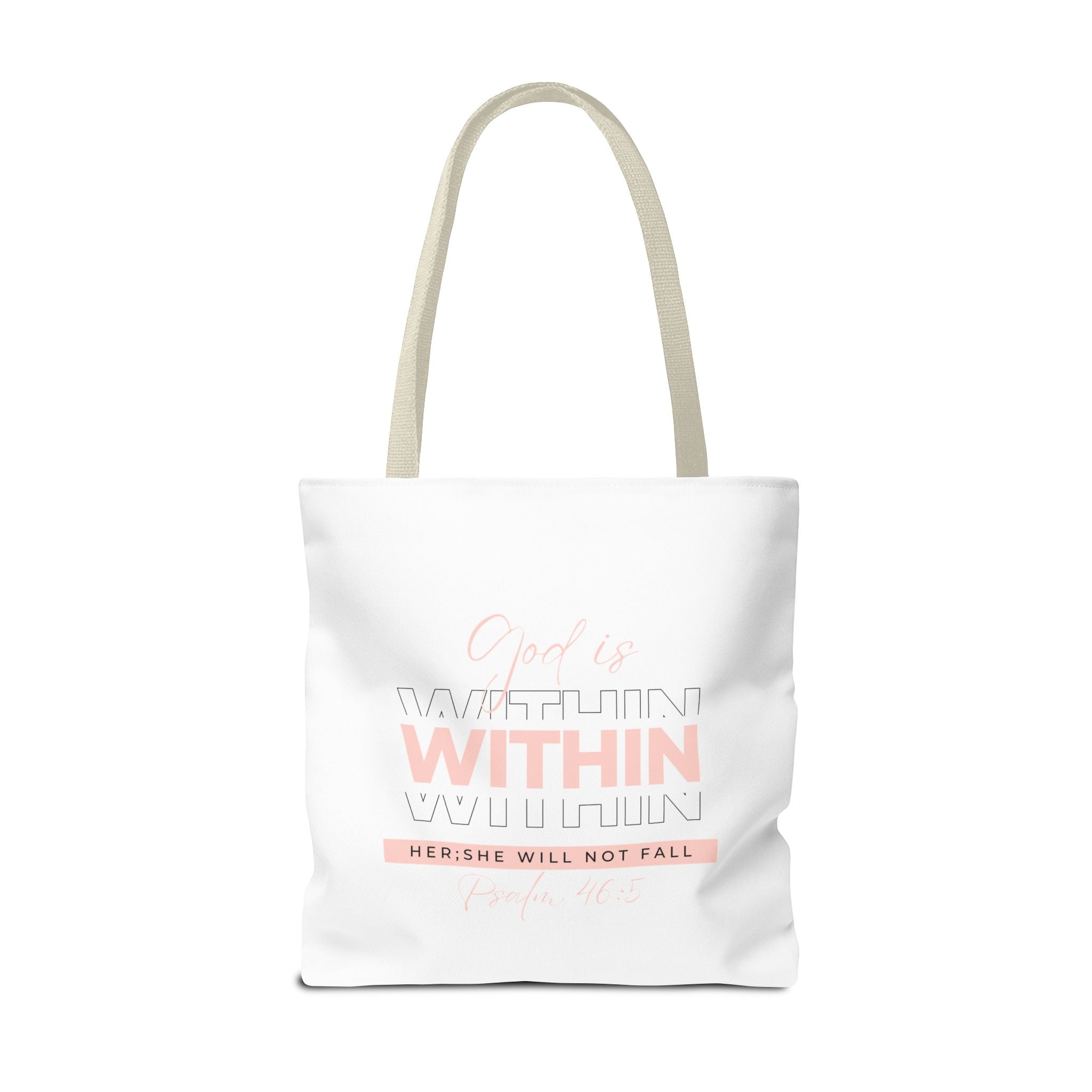 God Is Within Her Tote Bag – Psalm 46:5 Christian Scripture Tote for Women