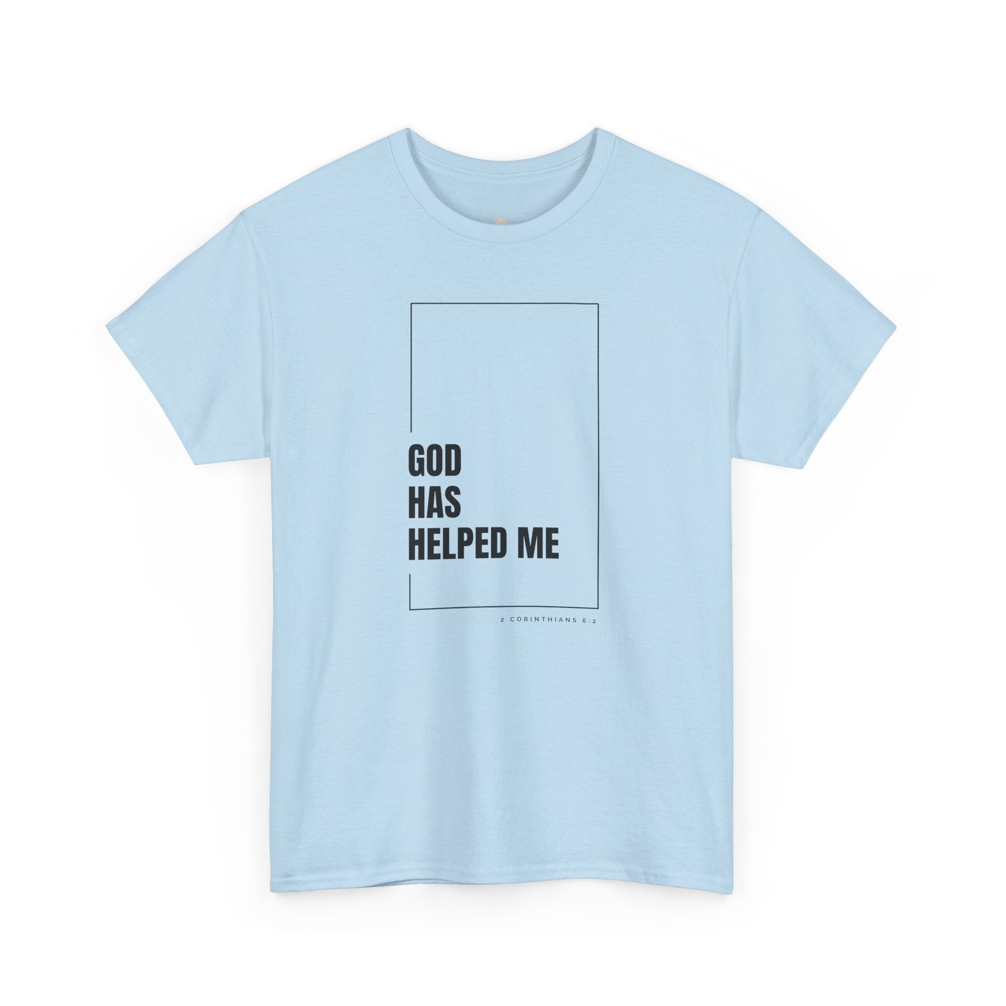 God Has Helped Me Christian T-Shirt – 2 Corinthians 6:2 Faith Tee | Unisex Heavy Cotton Shirt