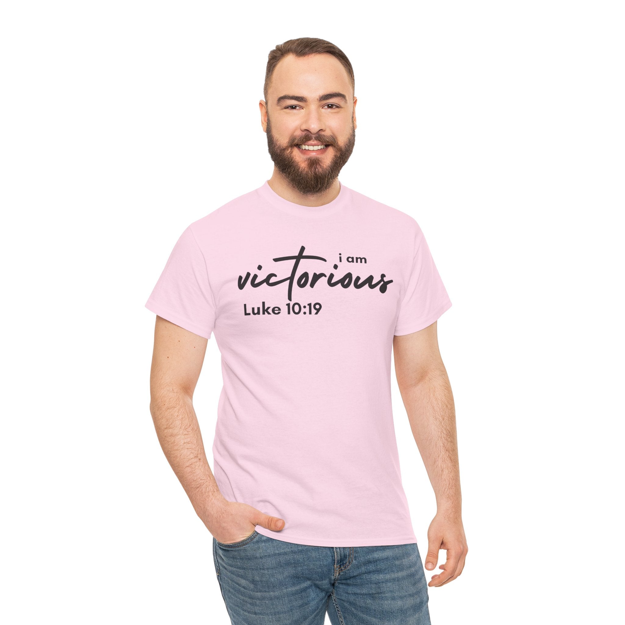 I Am Victorious Christian T-Shirt – Luke 10:19 Scripture Tee | Faith-Based Apparel