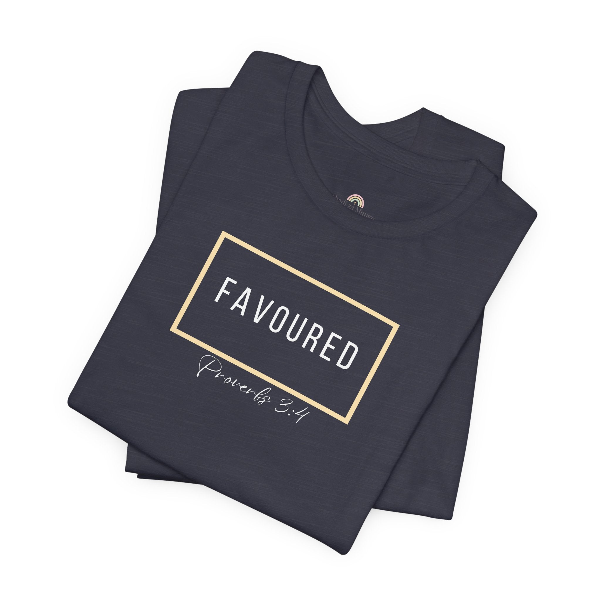 Favoured Christian T-Shirt – Proverbs 3:4 Scripture Tee | Faith-Based Unisex Shirt