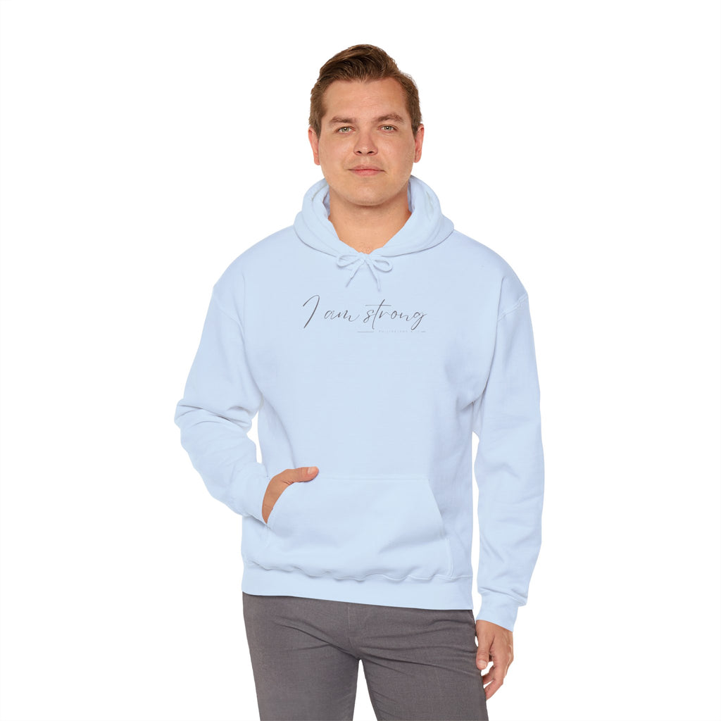 I Am Strong Hoodie – Philippians 4:13 Christian Unisex Faith Sweatshirt