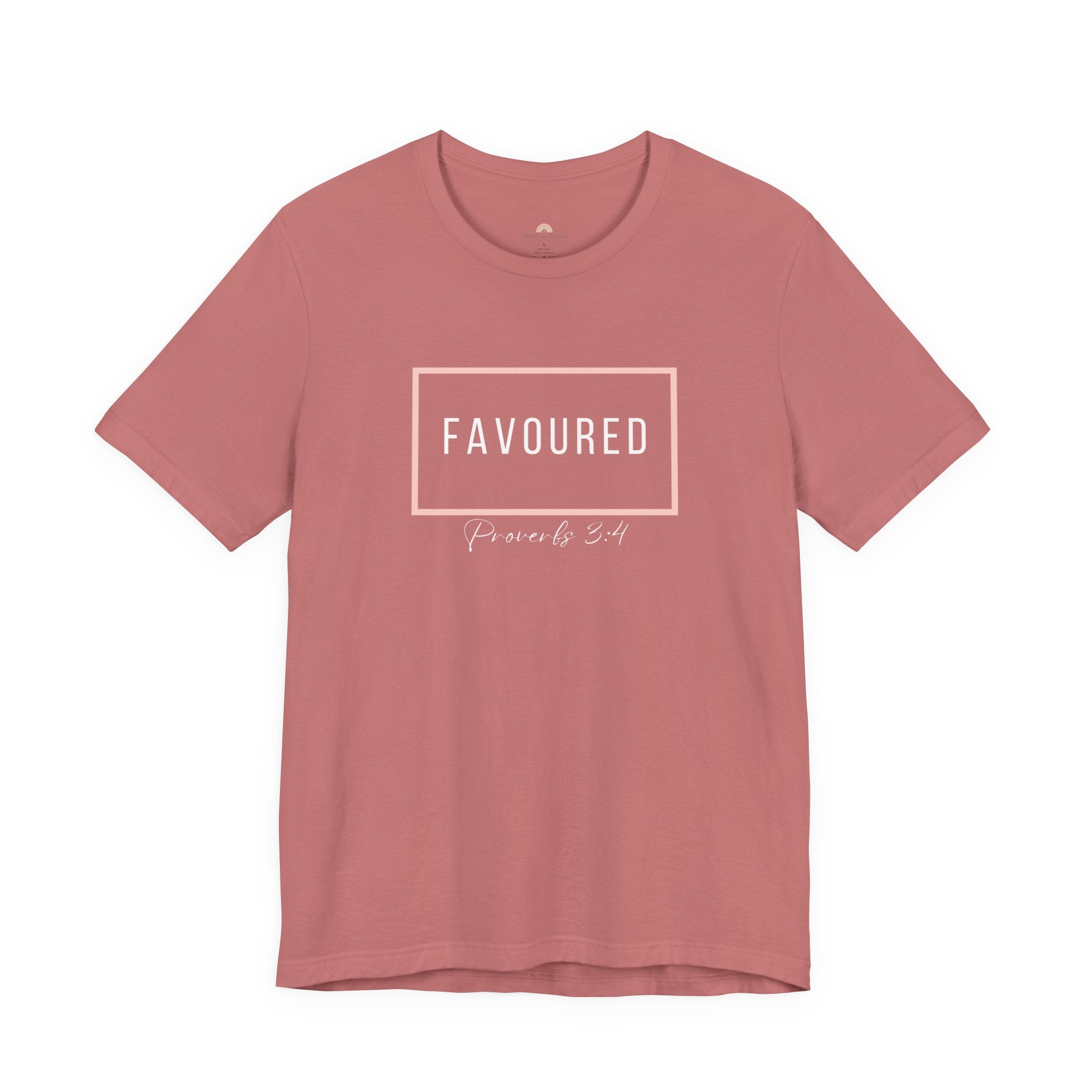 Favoured Christian T-Shirt – Proverbs 3:4 Scripture Tee | Faith-Based Unisex Shirt