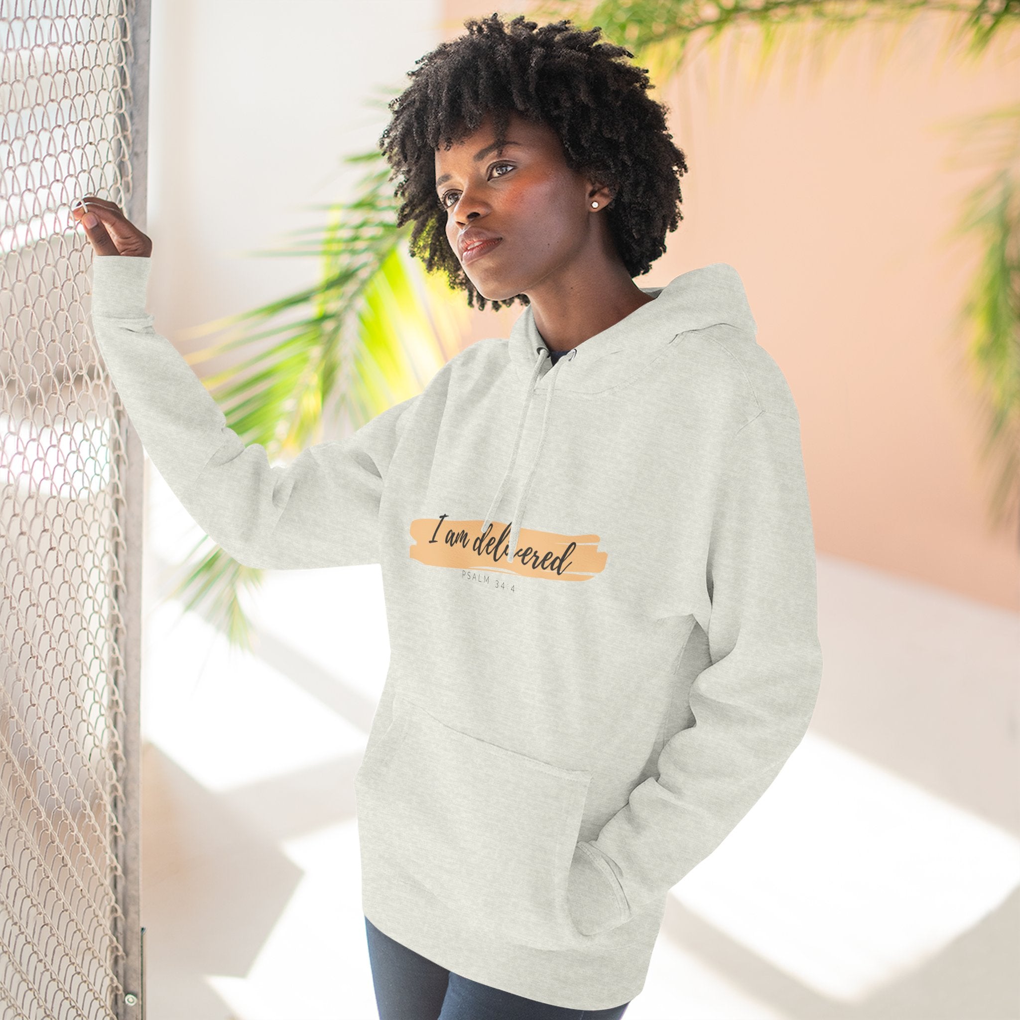 I Am Delivered Christian Hoodie — Psalm 34:4 Faith Hoodie | Inspirational Scripture Pullover | Unisex Christian Apparel
