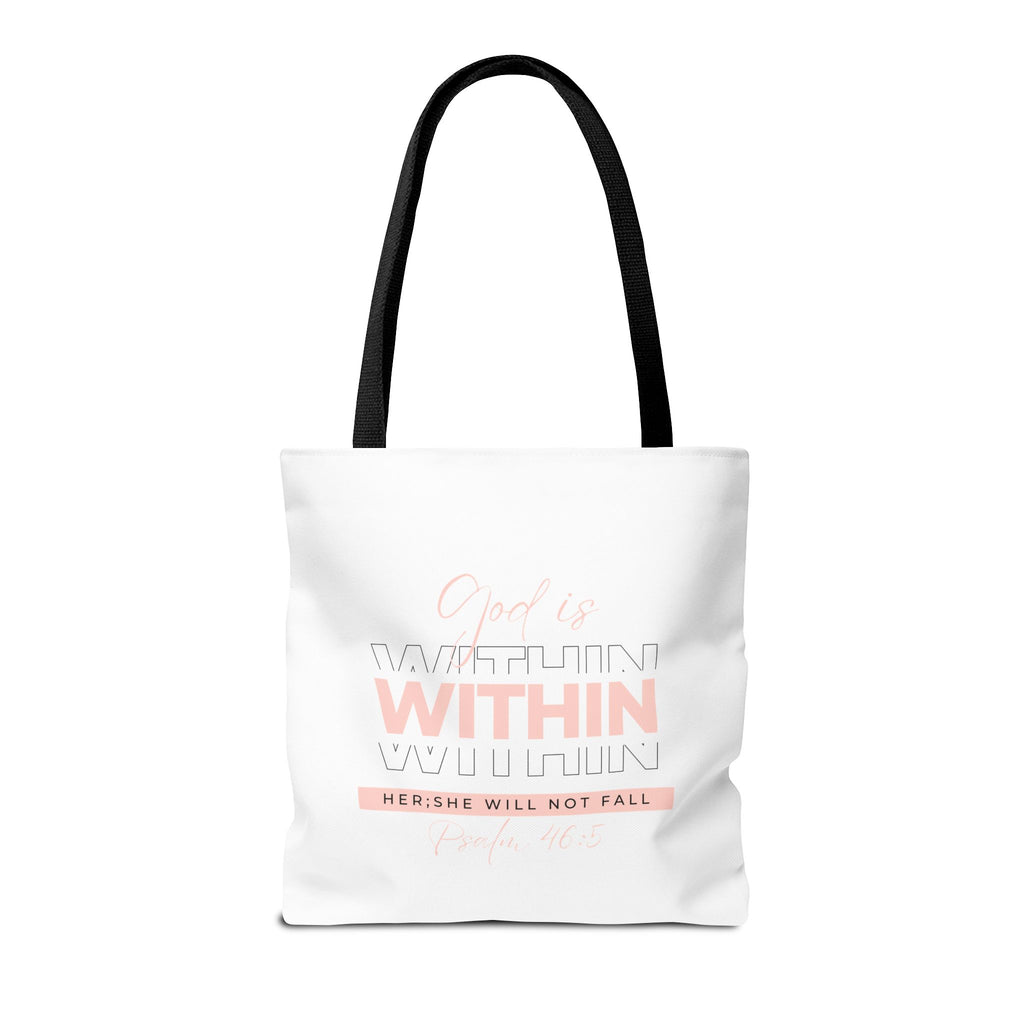 God Is Within Her Tote Bag – Psalm 46:5 Christian Scripture Tote for Women