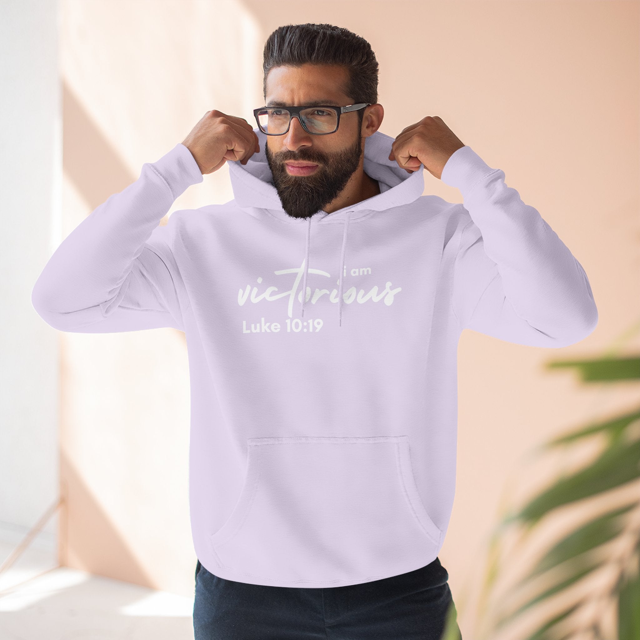 I Am Victorious Hoodie — Luke 10:19 Christian Scripture Fleece Pullover