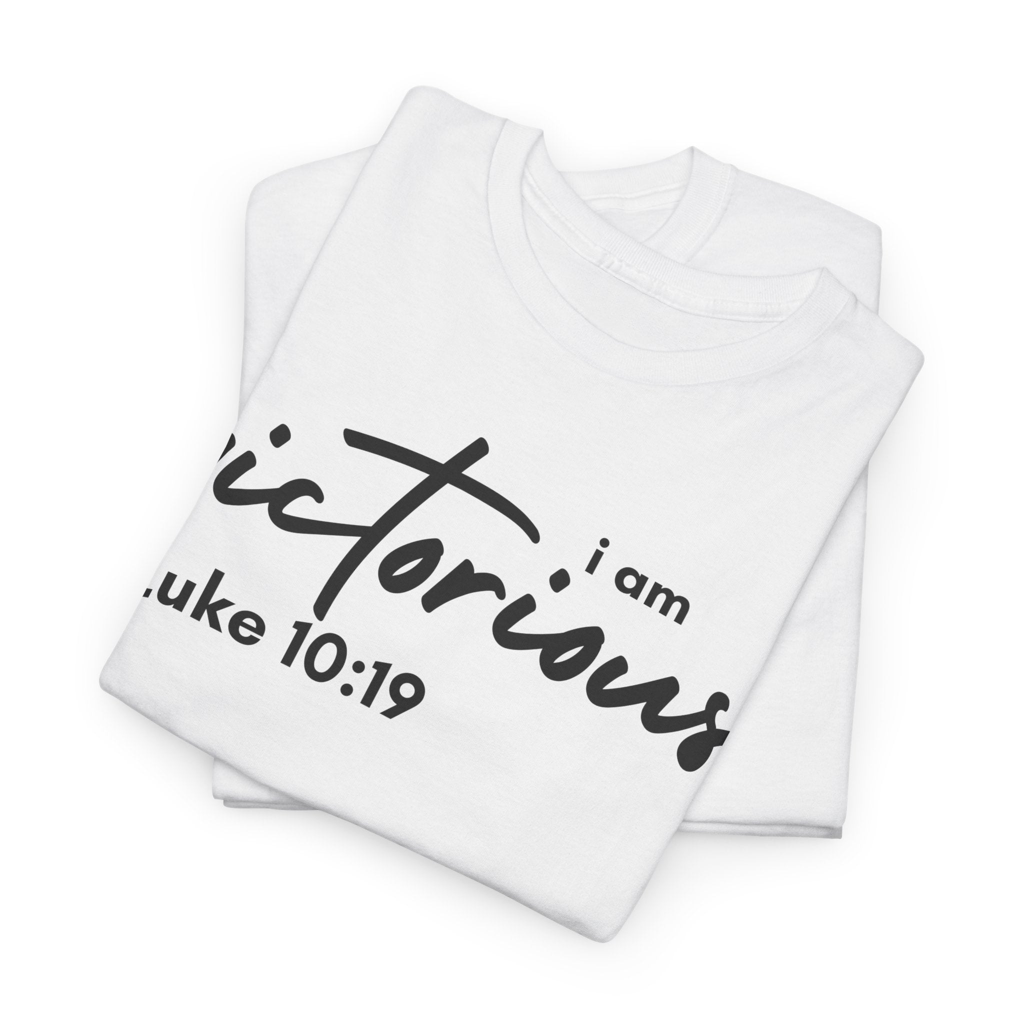 I Am Victorious Christian T-Shirt – Luke 10:19 Scripture Tee | Faith-Based Apparel