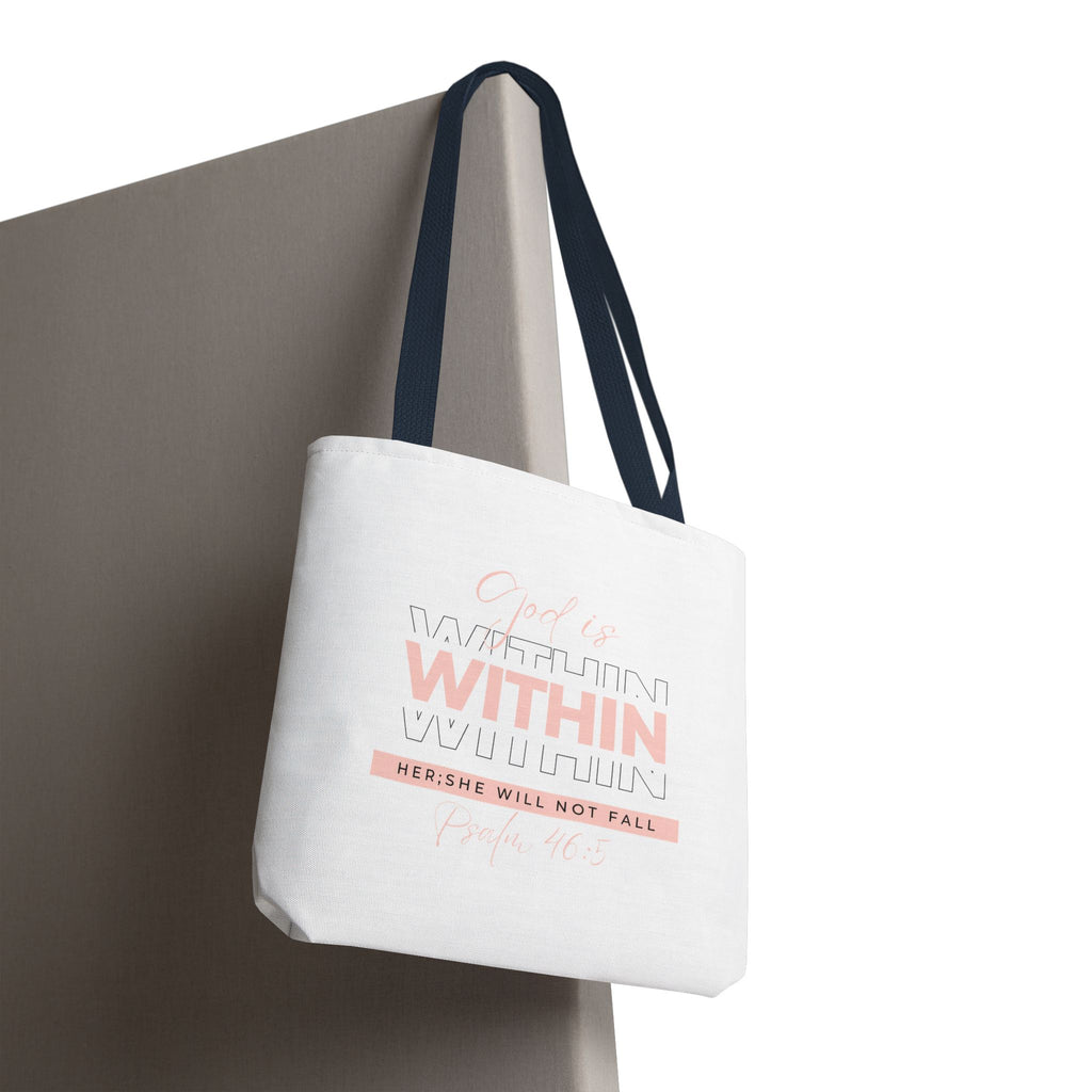 God Is Within Her Tote Bag – Psalm 46:5 Christian Scripture Tote for Women
