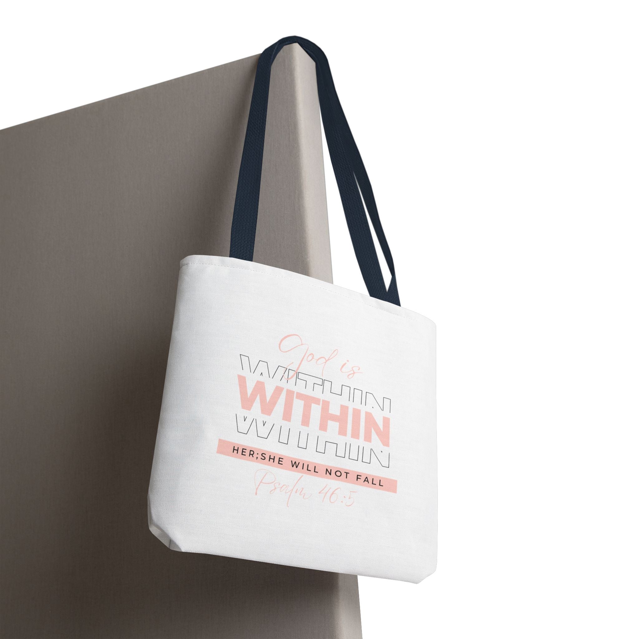 God Is Within Her Tote Bag – Psalm 46:5 Christian Scripture Tote for Women