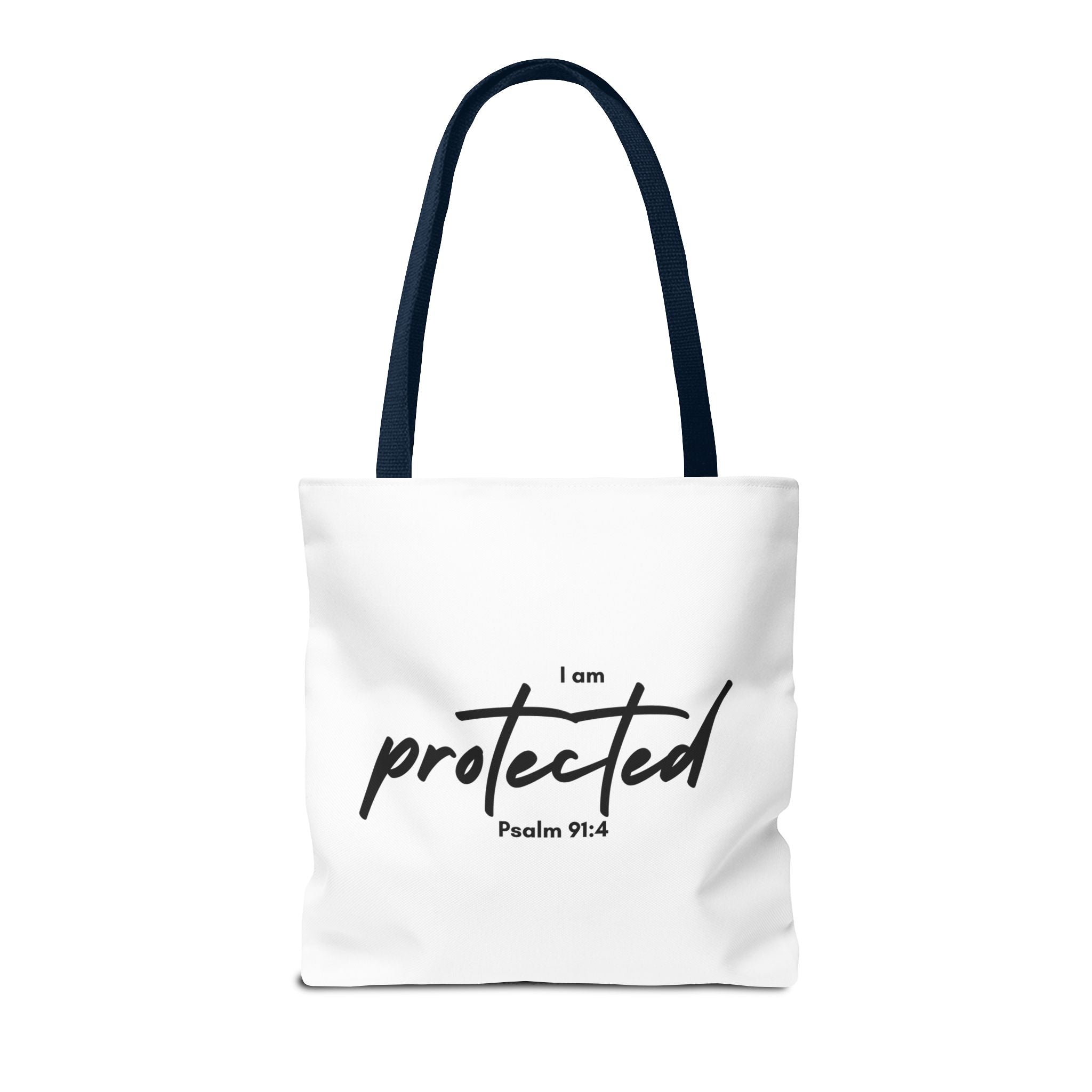 I Am Protected Tote Bag — Psalm 91:4 Christian Scripture Canvas Tote | Faith-Based Carryall