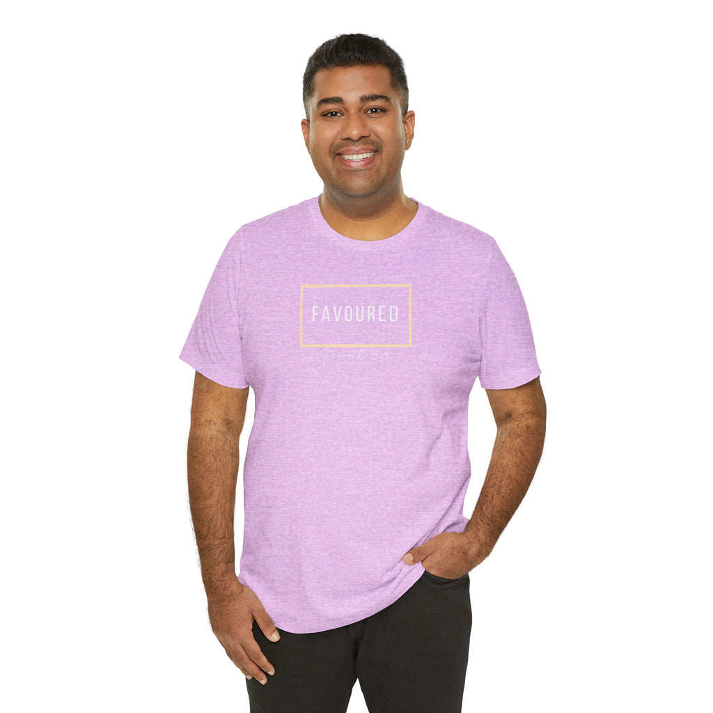 Favoured Christian T-Shirt – Proverbs 3:4 Scripture Tee | Faith-Based Unisex Shirt