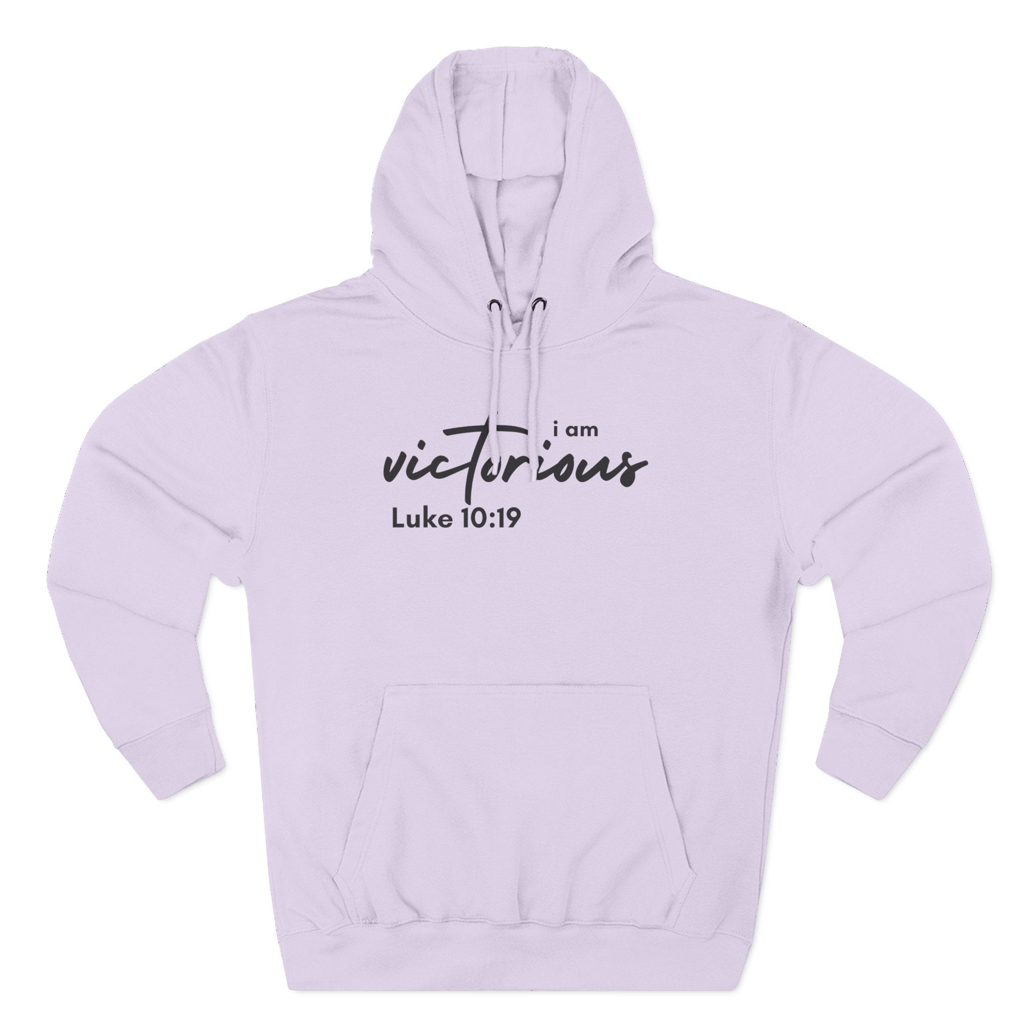 I Am Victorious Hoodie — Luke 10:19 Christian Scripture Fleece Pullover