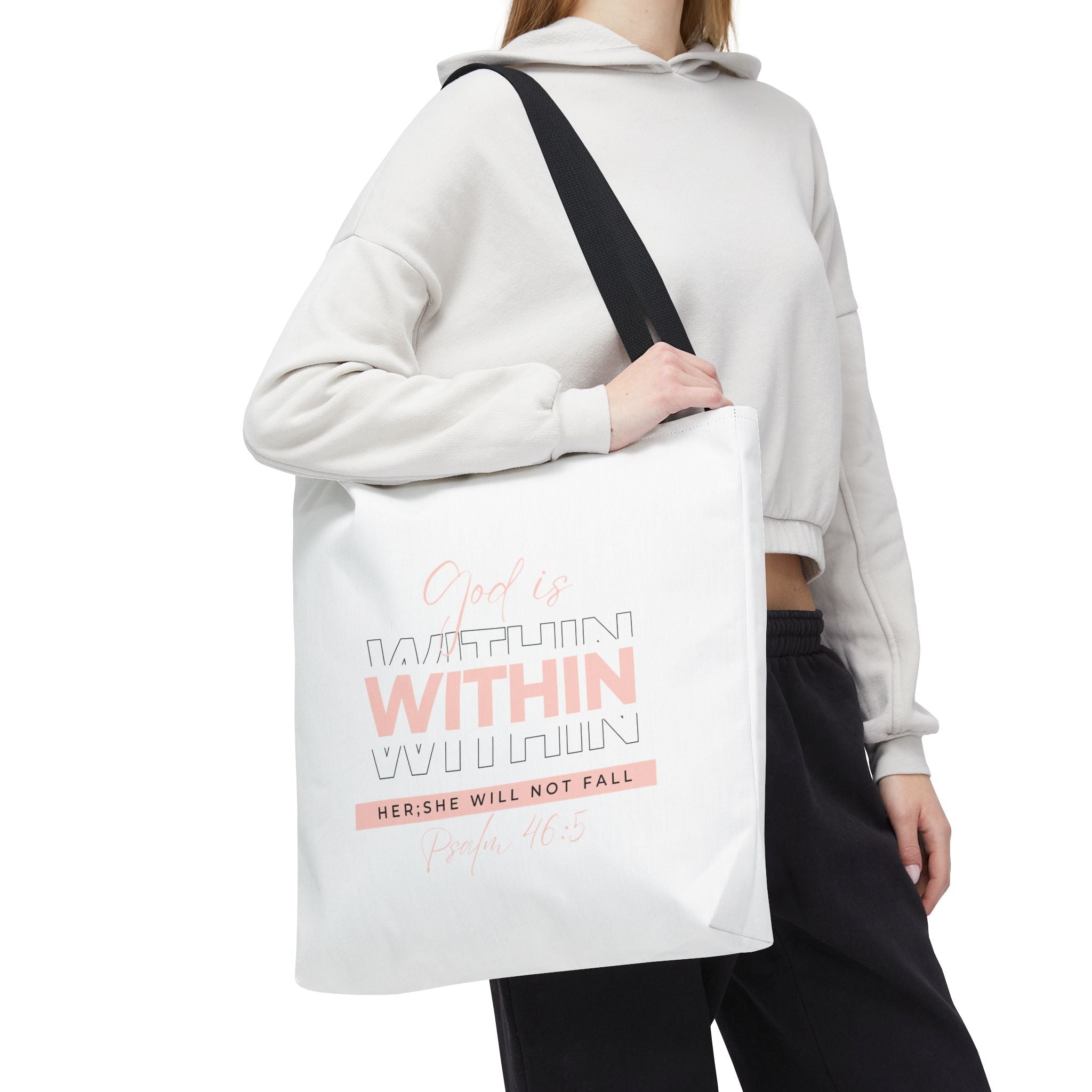 God Is Within Her Tote Bag – Psalm 46:5 Christian Scripture Tote for Women
