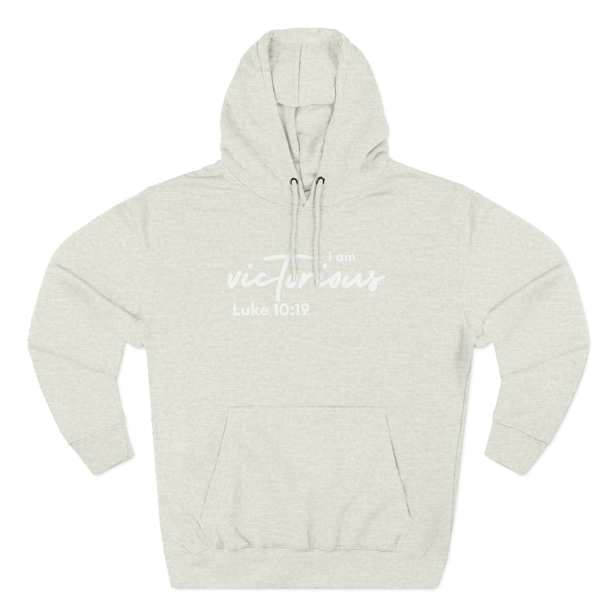 I Am Victorious Hoodie — Luke 10:19 Christian Scripture Fleece Pullover