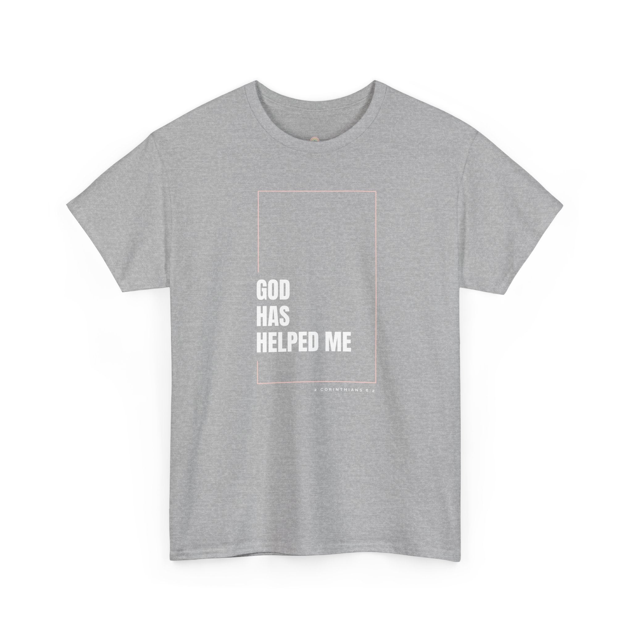 God Has Helped Me Christian T-Shirt – 2 Corinthians 6:2 Faith Tee | Unisex Heavy Cotton Shirt