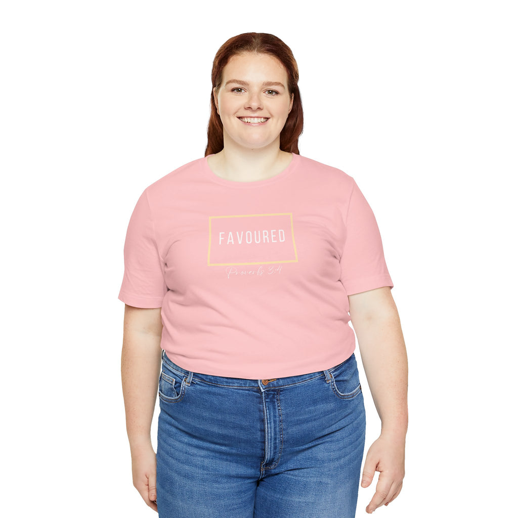 Favoured Christian T-Shirt – Proverbs 3:4 Scripture Tee | Faith-Based Unisex Shirt