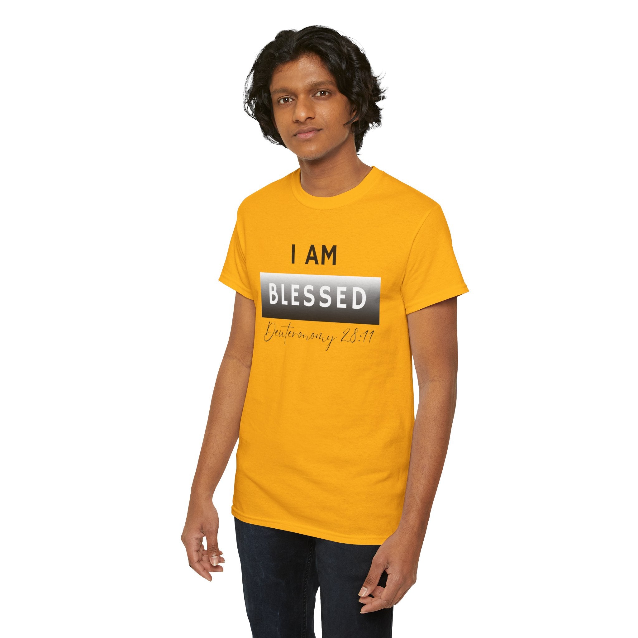 I Am Blessed Christian T-Shirt — Deuteronomy 28:11 Scripture Faith Tee
