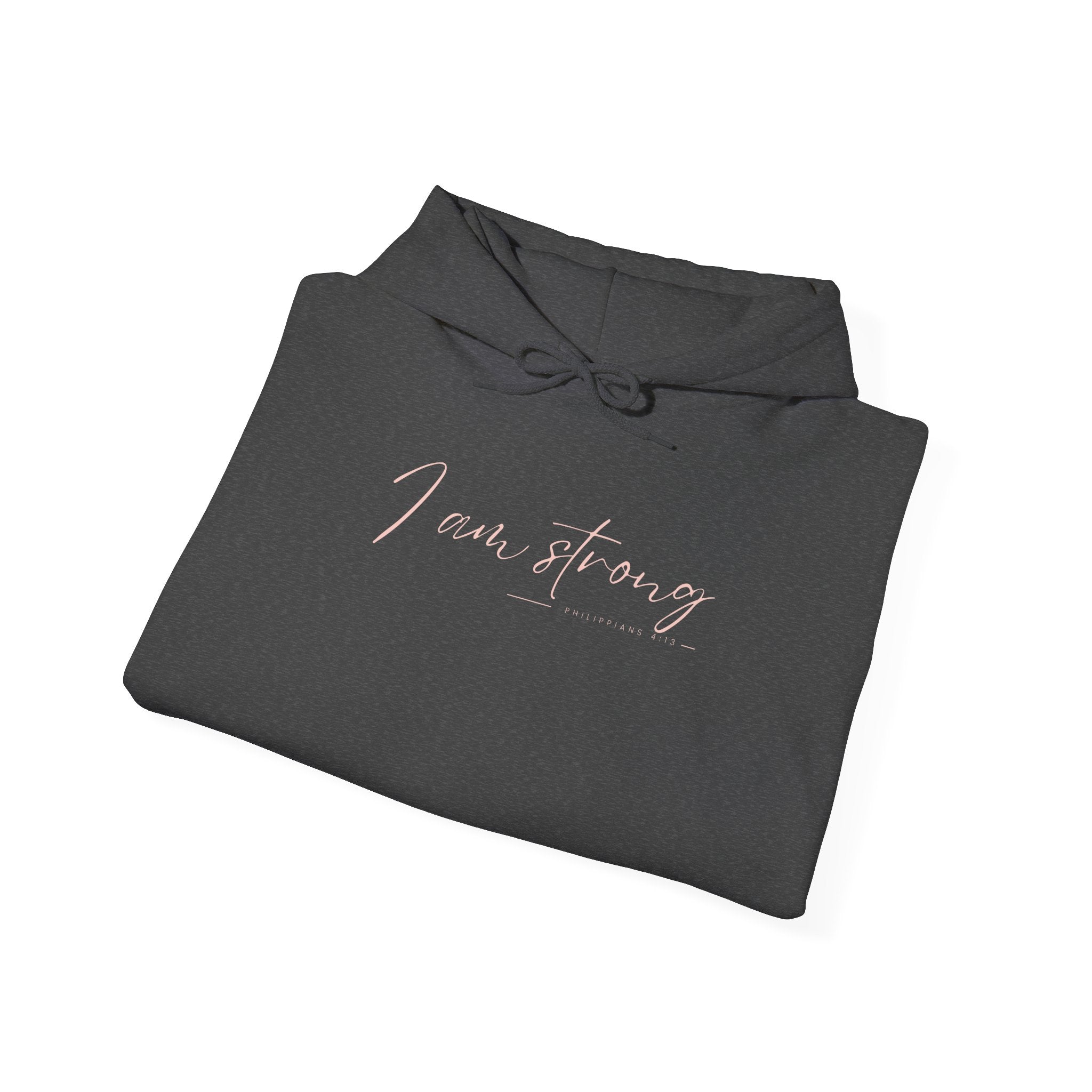 I Am Strong Hoodie – Philippians 4:13 Christian Unisex Faith Sweatshirt