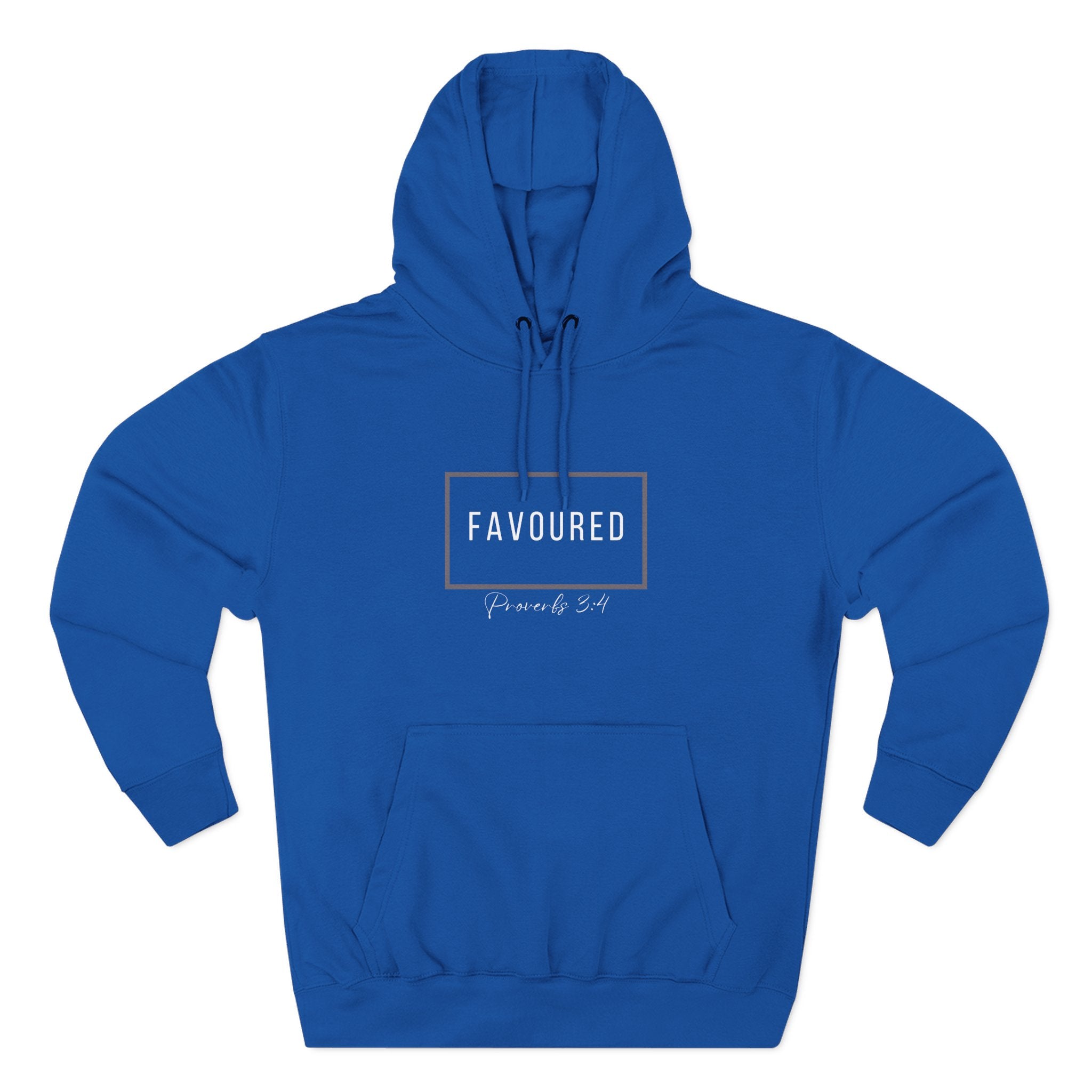 Favoured Christian Hoodie – Proverbs 3:4 Scripture Minimalist Hoodie | Faith-Based Unisex Fleece Pullover