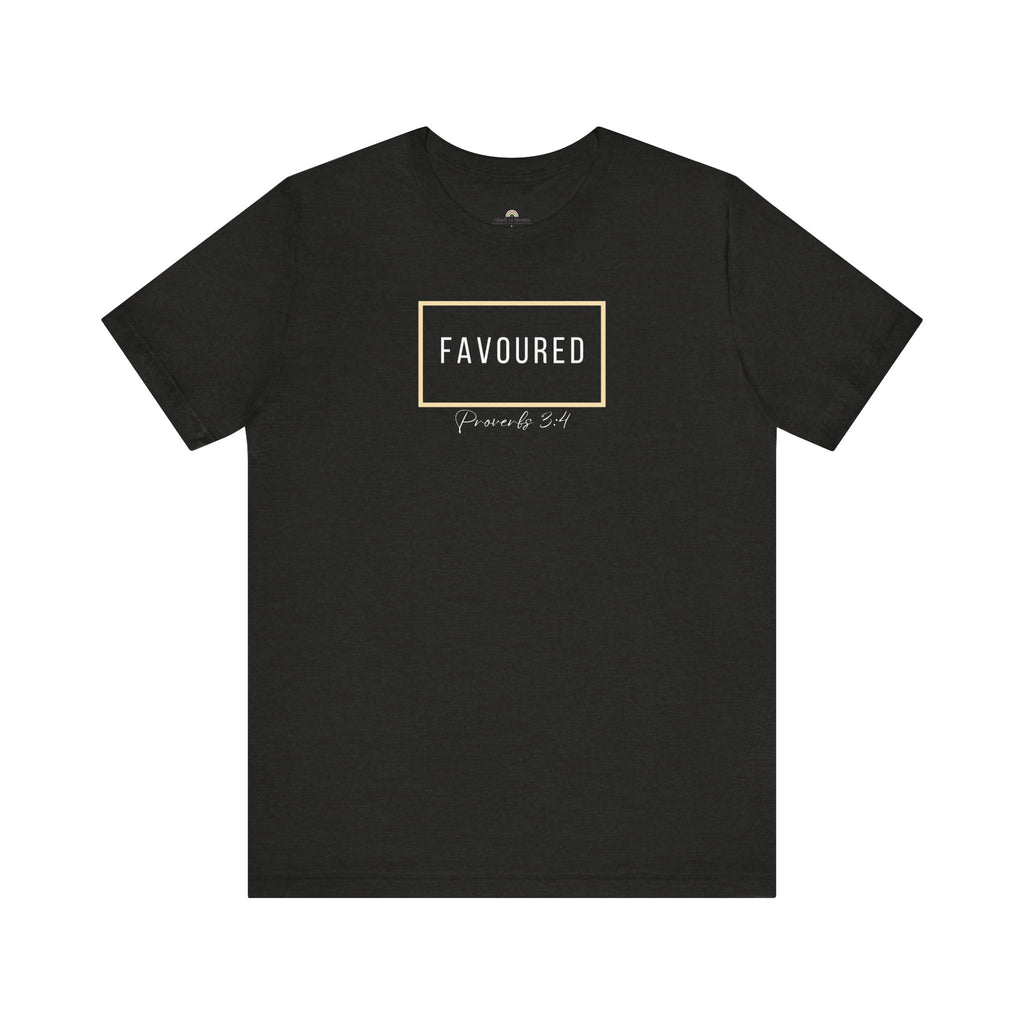 Favoured Christian T-Shirt – Proverbs 3:4 Scripture Tee | Faith-Based Unisex Shirt