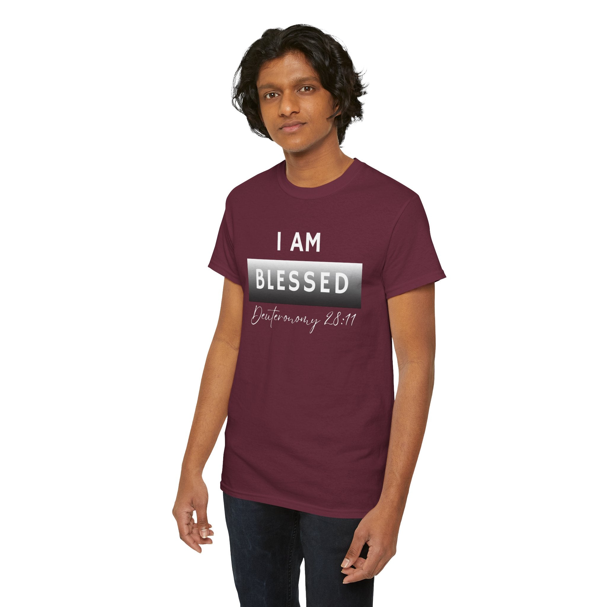 I Am Blessed Christian T-Shirt — Deuteronomy 28:11 Scripture Faith Tee (2)