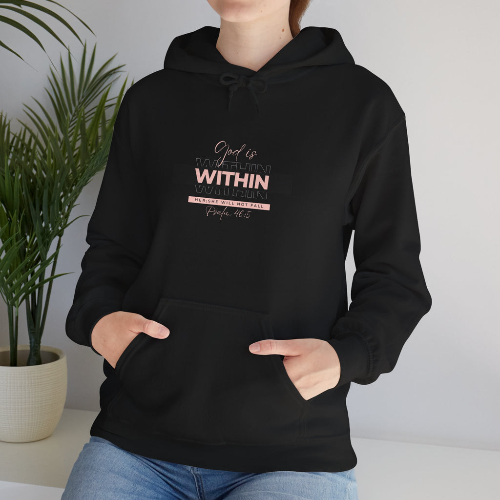 God Is Within Her Hoodie — Psalm 46:5 Christian Hoodie for Women | Inspirational Faith-Based Unisex Pullover