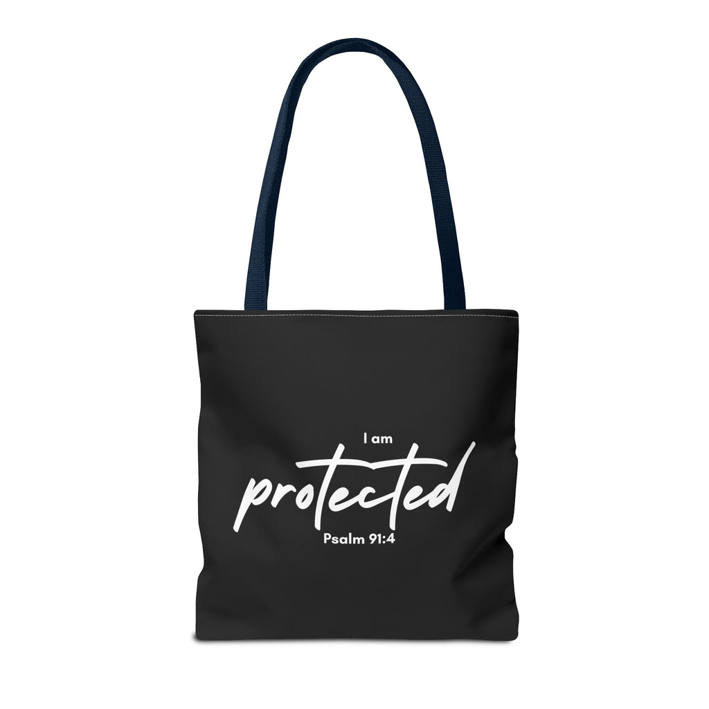 I Am Protected Tote Bag — Psalm 91:4 Christian Scripture Canvas Tote | Faith-Based Carryall