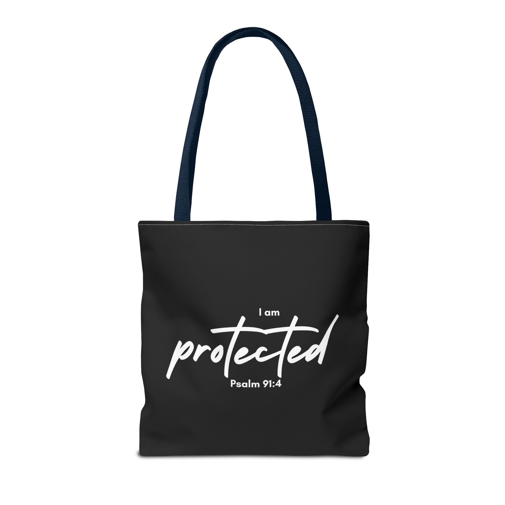 I Am Protected Tote Bag — Psalm 91:4 Christian Scripture Canvas Tote | Faith-Based Carryall