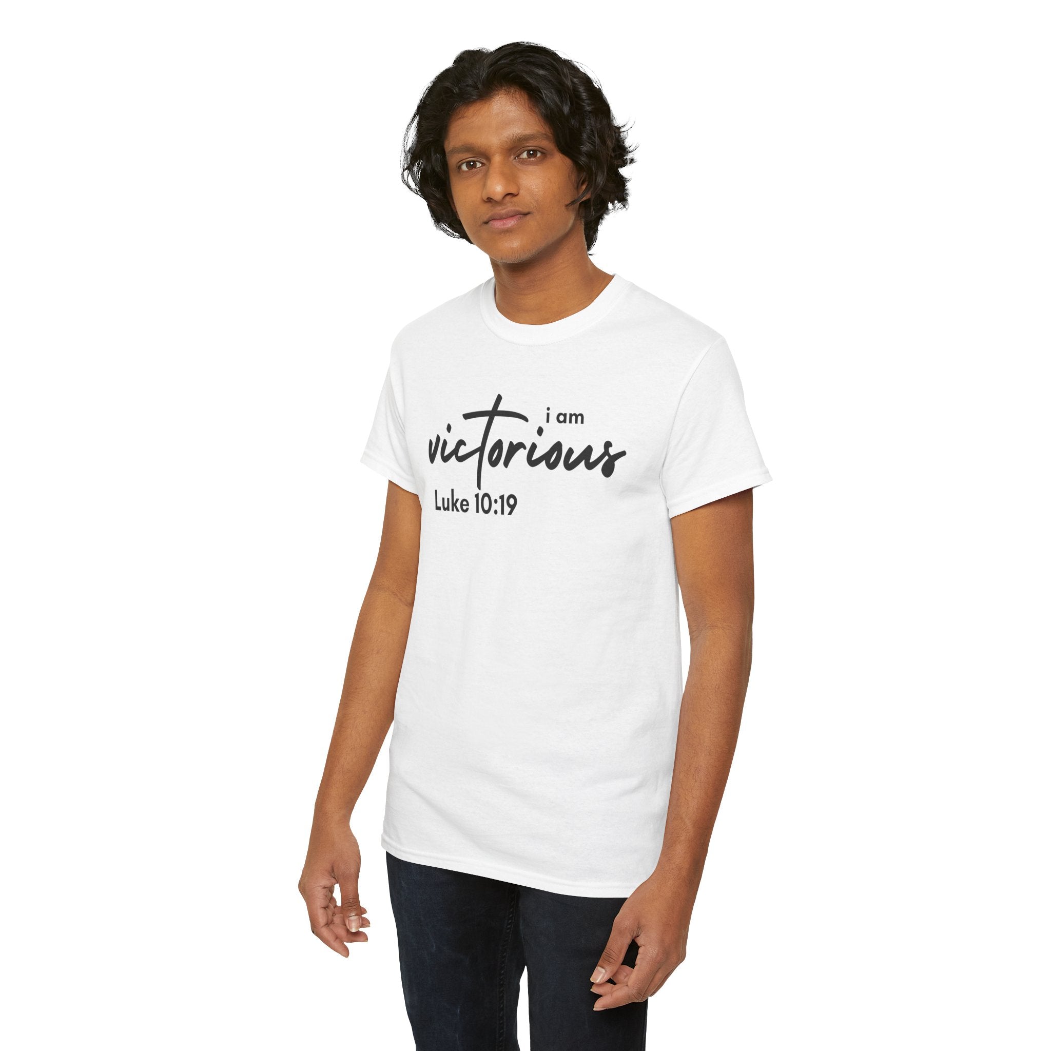 I Am Victorious Christian T-Shirt – Luke 10:19 Scripture Tee | Faith-Based Apparel