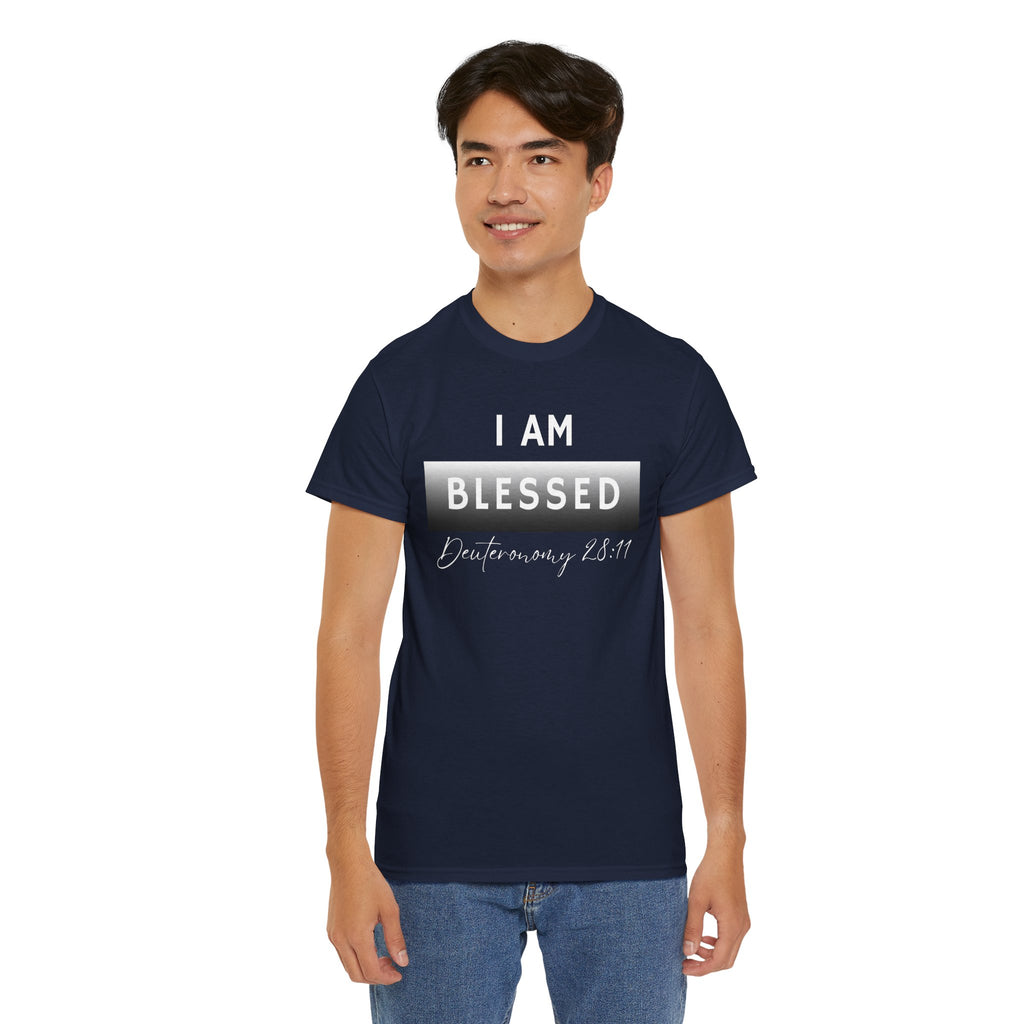 I Am Blessed Christian T-Shirt — Deuteronomy 28:11 Scripture Faith Tee (2)