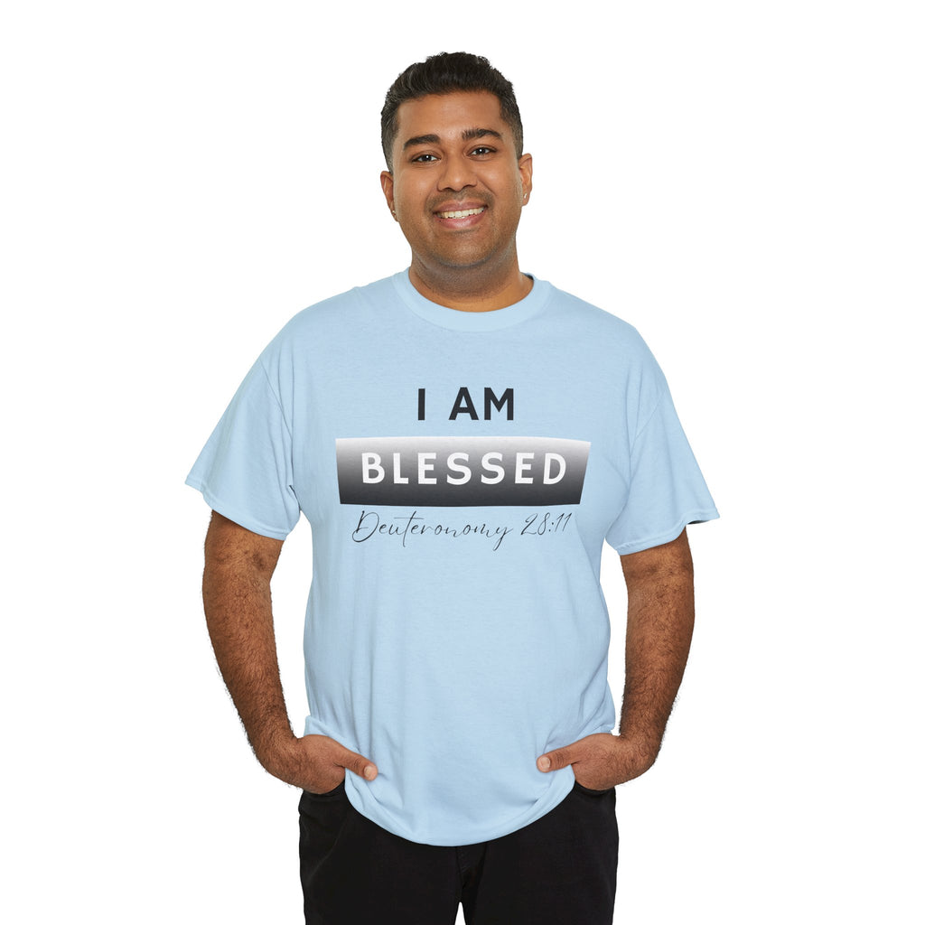 I Am Blessed Christian T-Shirt — Deuteronomy 28:11 Scripture Faith Tee