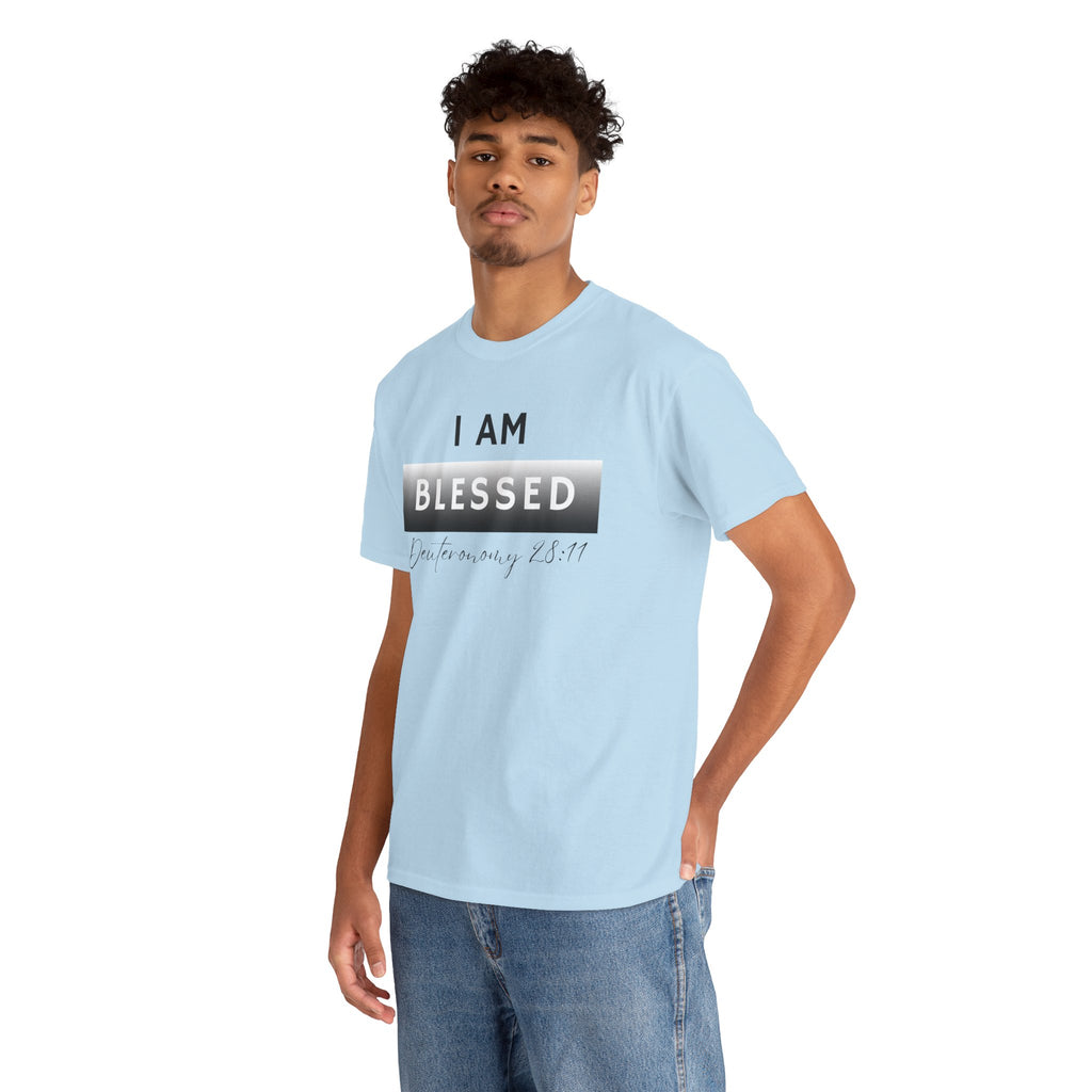 I Am Blessed Christian T-Shirt — Deuteronomy 28:11 Scripture Faith Tee