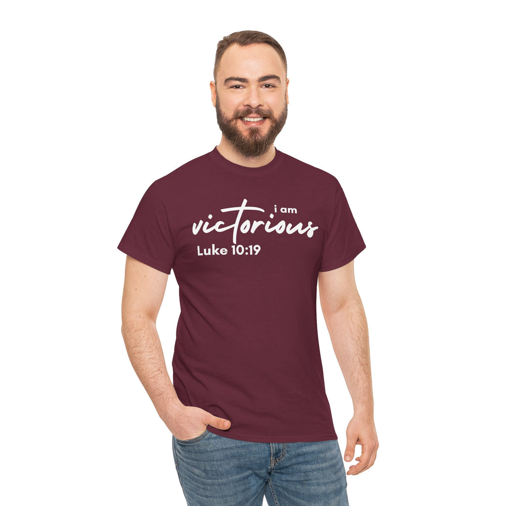 I Am Victorious Christian T-Shirt – Luke 10:19 Scripture Tee | Faith-Based Apparel